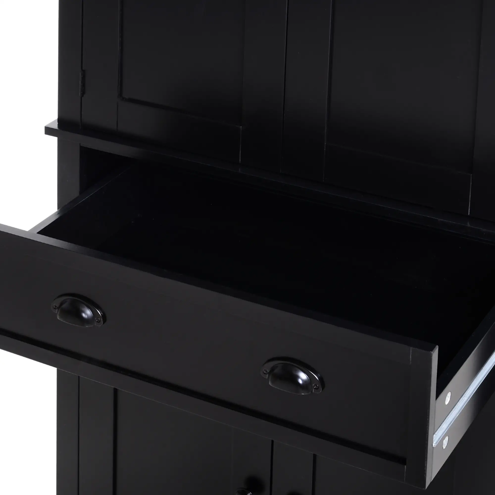 Standing Kitchen Cabinet, 2 Drawers, MDF Board, Black - Image 10