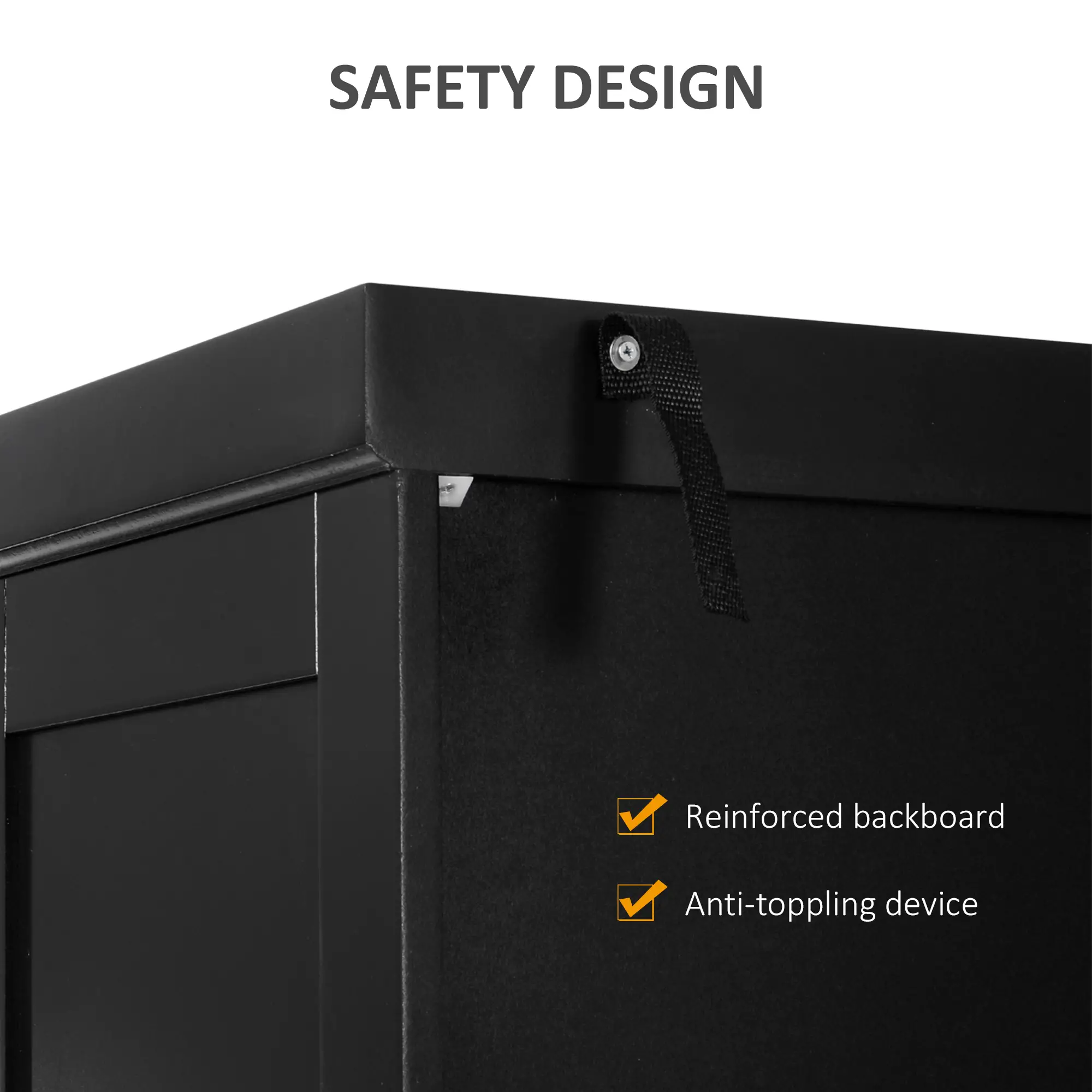 Standing Kitchen Cabinet, 2 Drawers, MDF Board, Black - Image 7