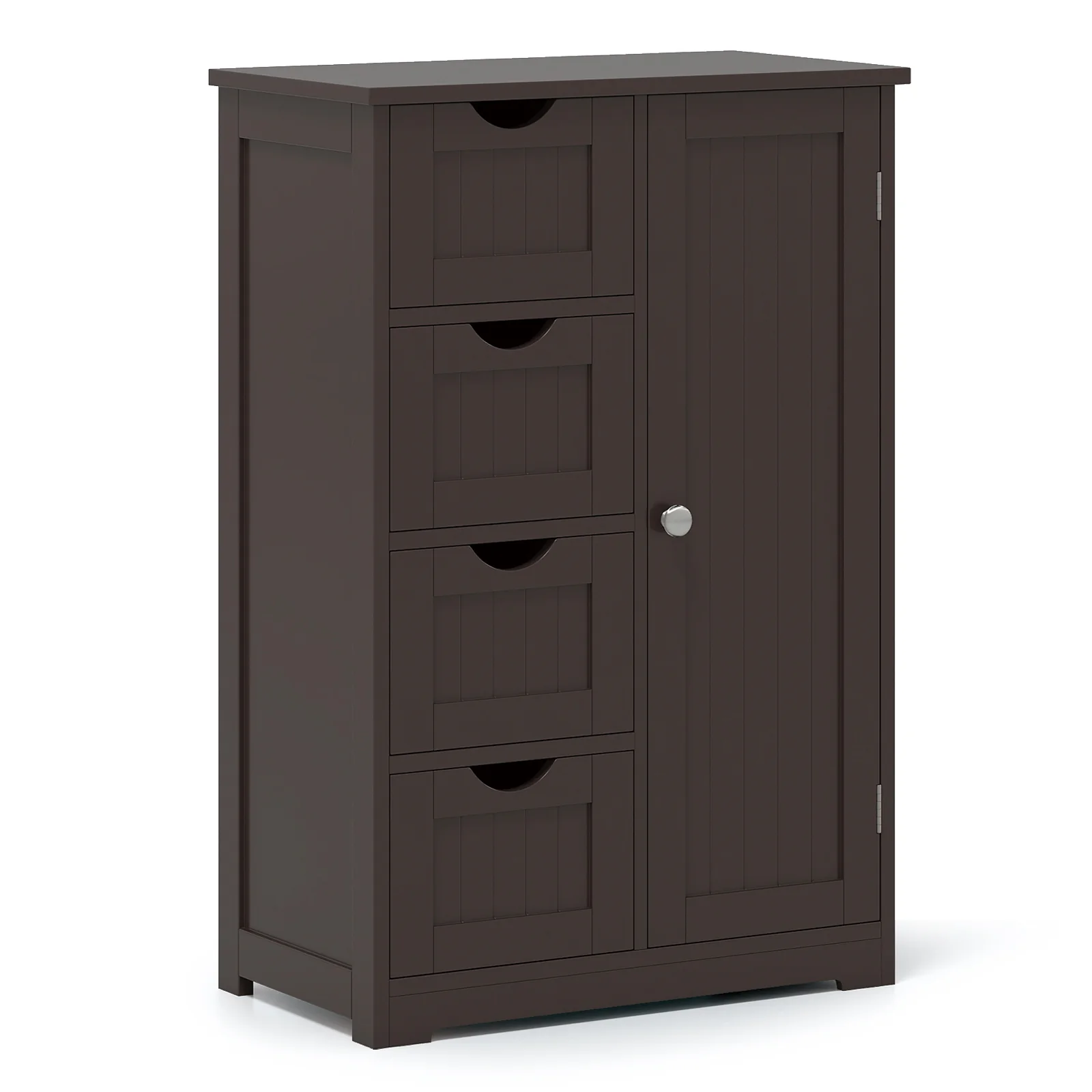 Standing Wooden Cabinet, 4 Drawers, Brown - Image 5
