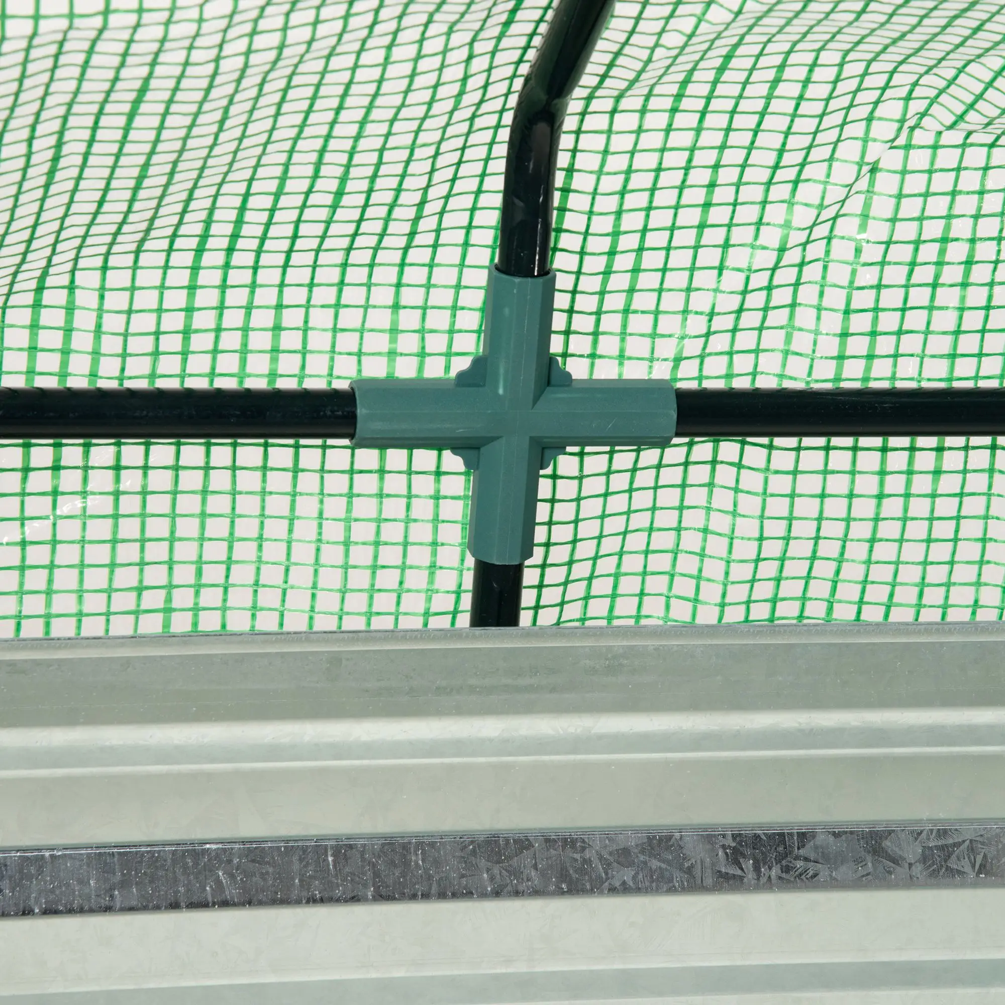 Steel Outdoor Raised Garden Bed with Greenhouse, Cover, 50"x37.4"x36.2", Green - Image 13