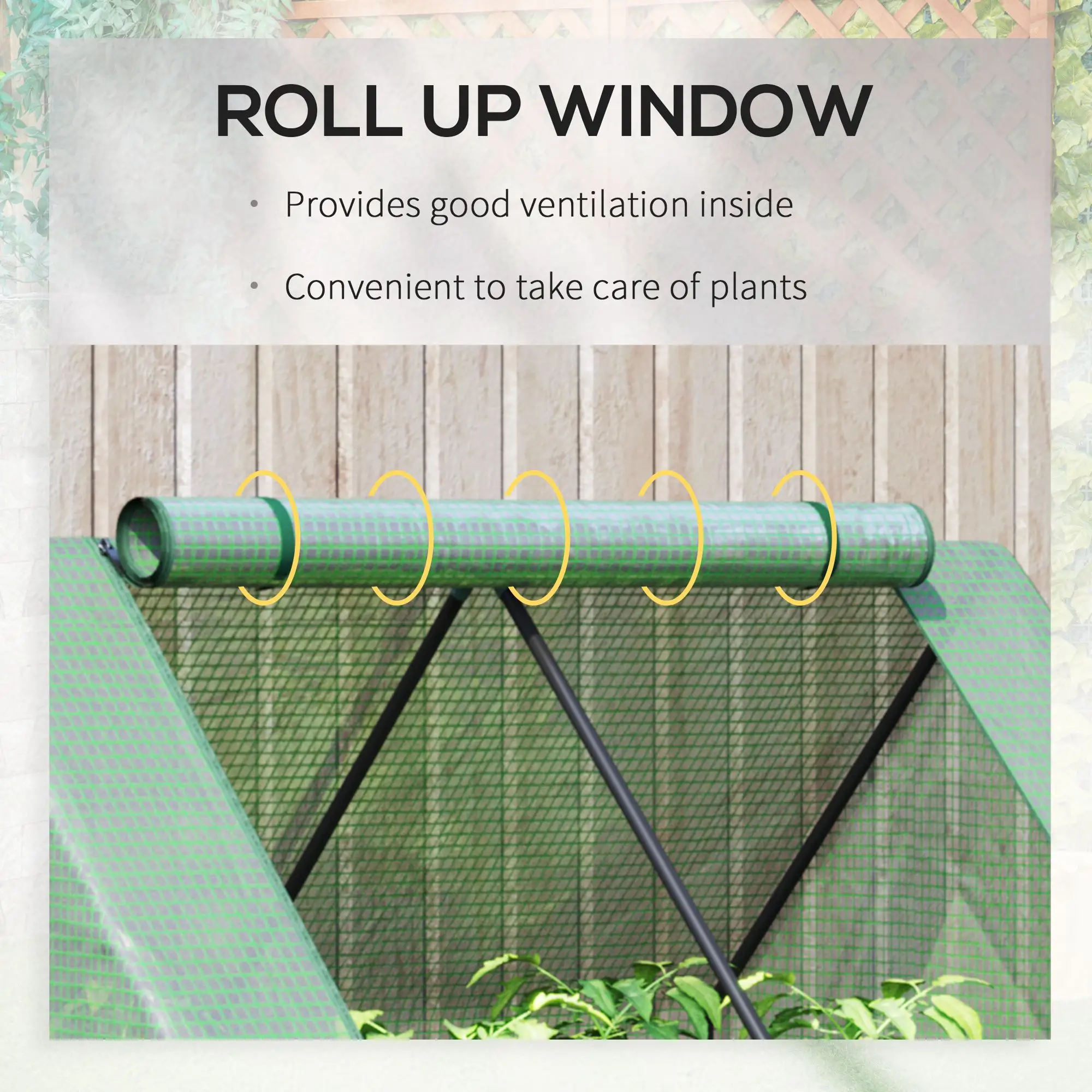 Steel Outdoor Raised Garden Bed with Greenhouse, Cover, 50"x37.4"x36.2", Green - Image 9