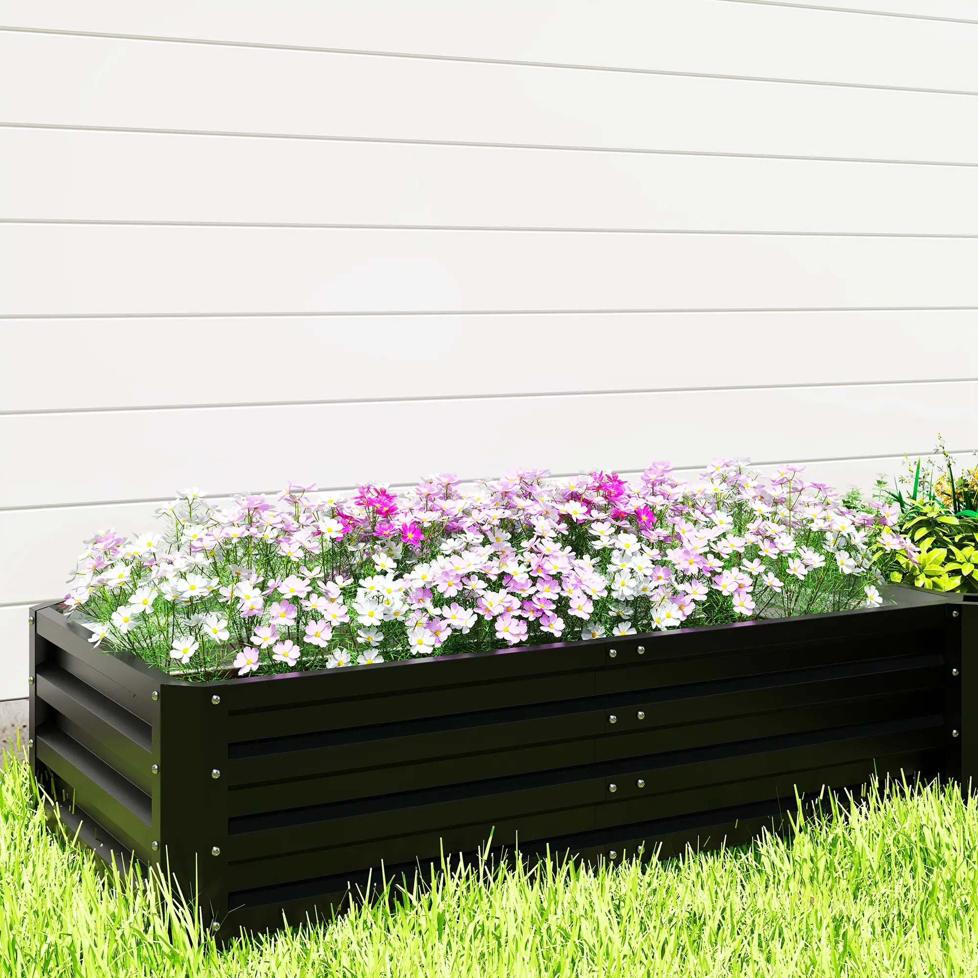Steel Raised Garden Bed, 8x8x1ft, Set of 5 Large Planters, Black - Image 10