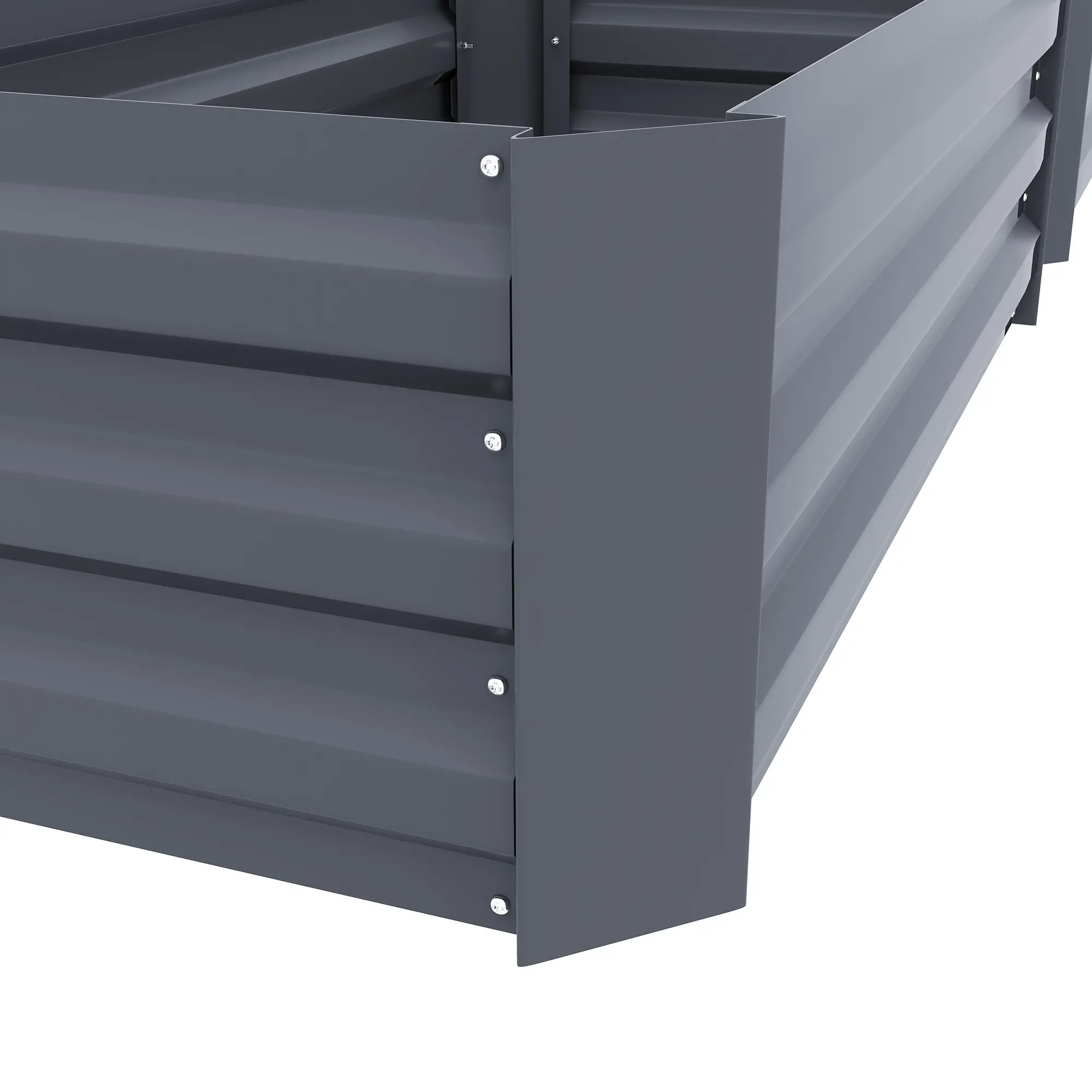 Steel Raised Garden Bed Set, Elevated Planter Box, 39"x20"x12", Dark Grey - Image 10