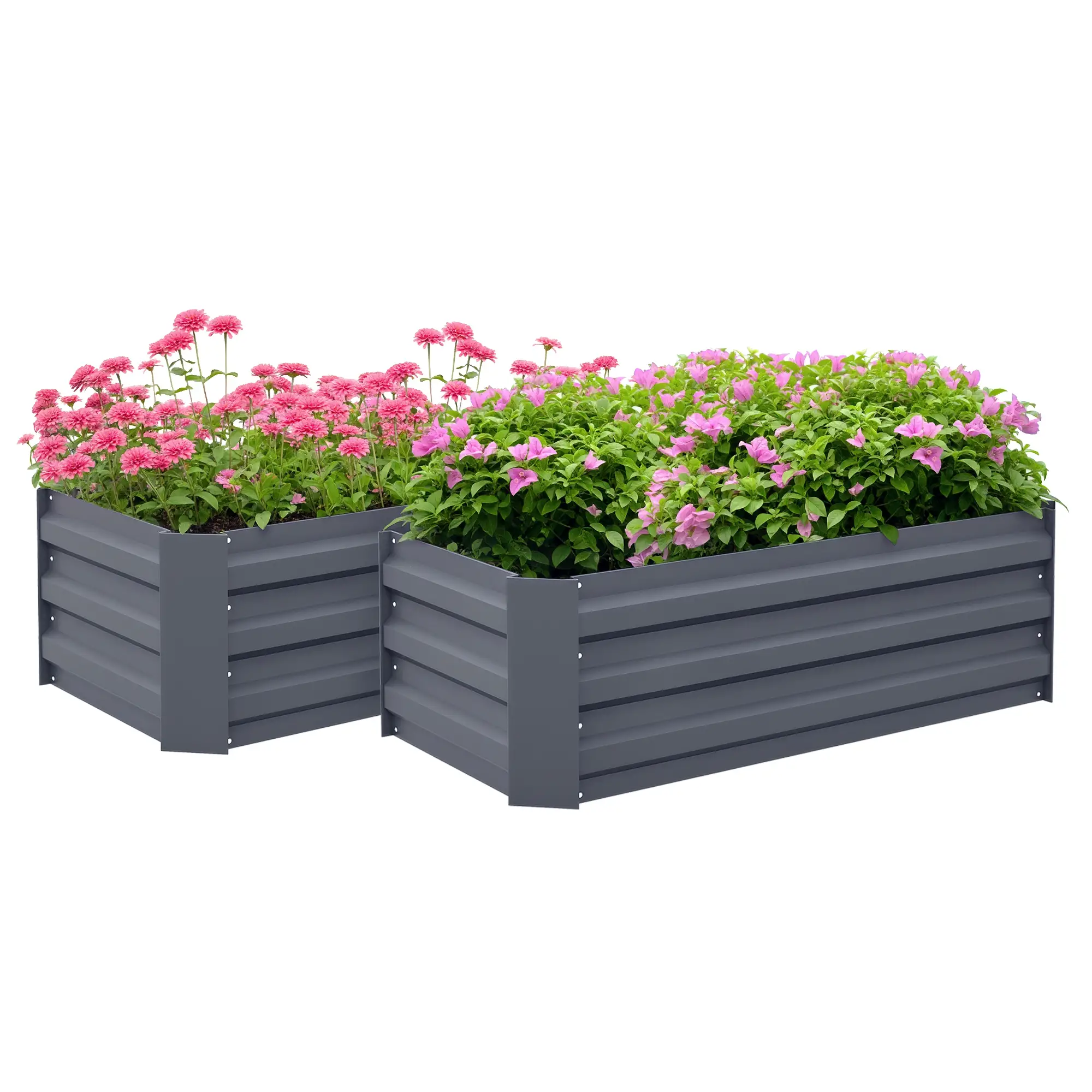 Steel Raised Garden Bed Set, Elevated Planter Box, 39"x20"x12", Dark Grey - Image 11