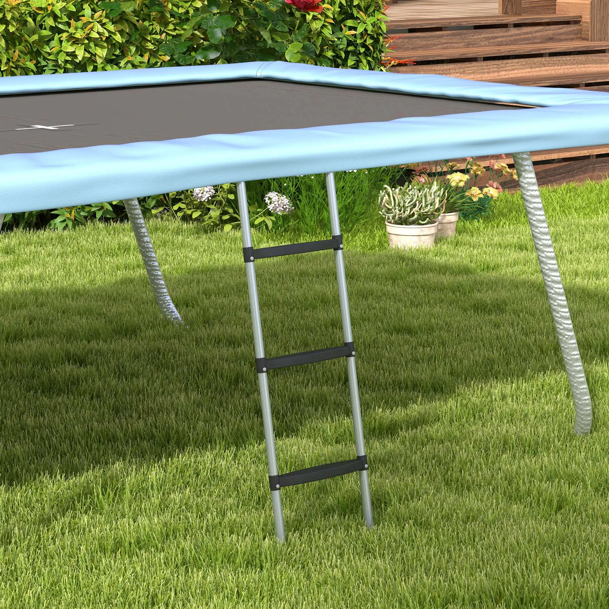 Steel Trampoline Ladder, 2/3 Steps, 43 Inch Length - Image 2