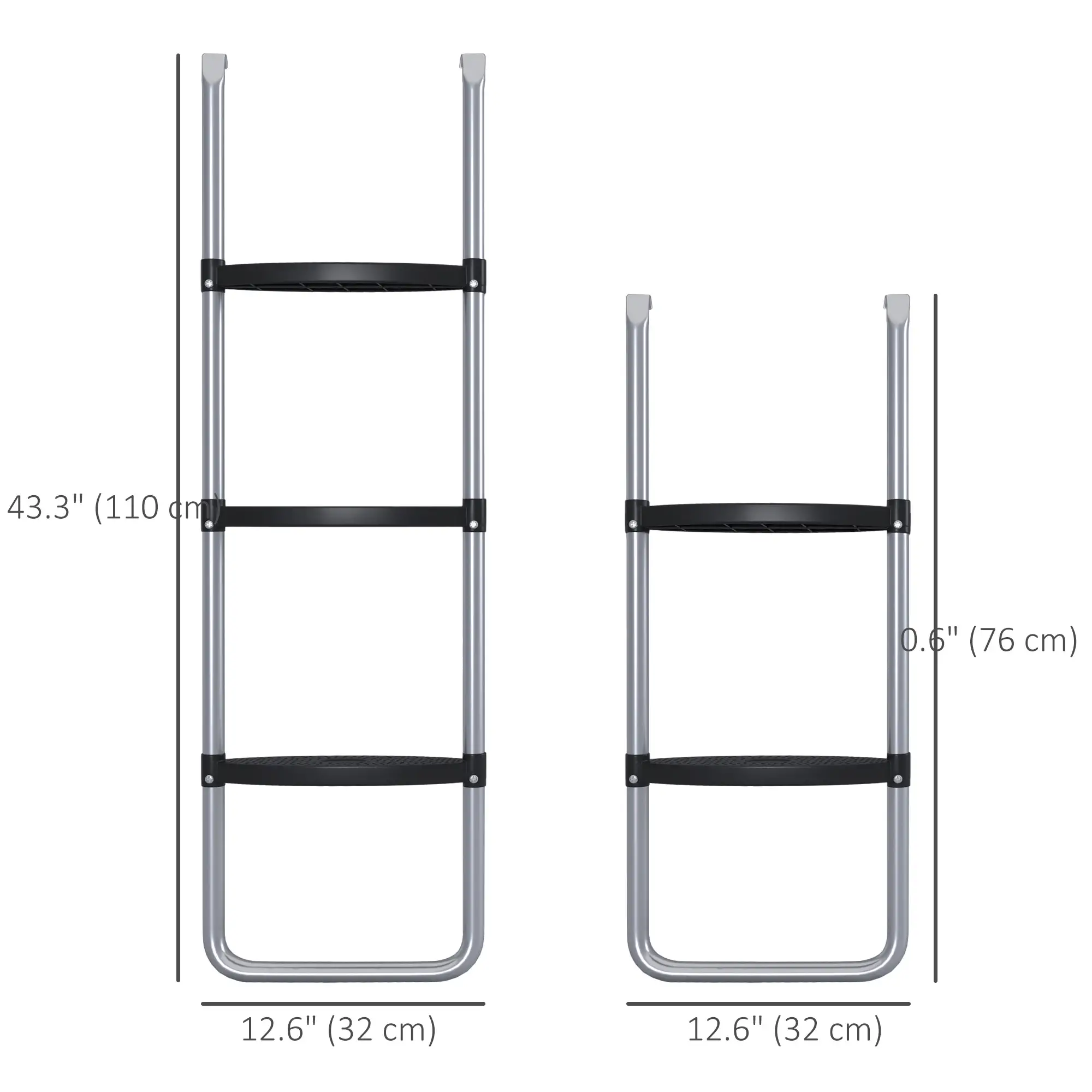 Steel Trampoline Ladder, 2/3 Steps, 43 Inch Length - Image 3