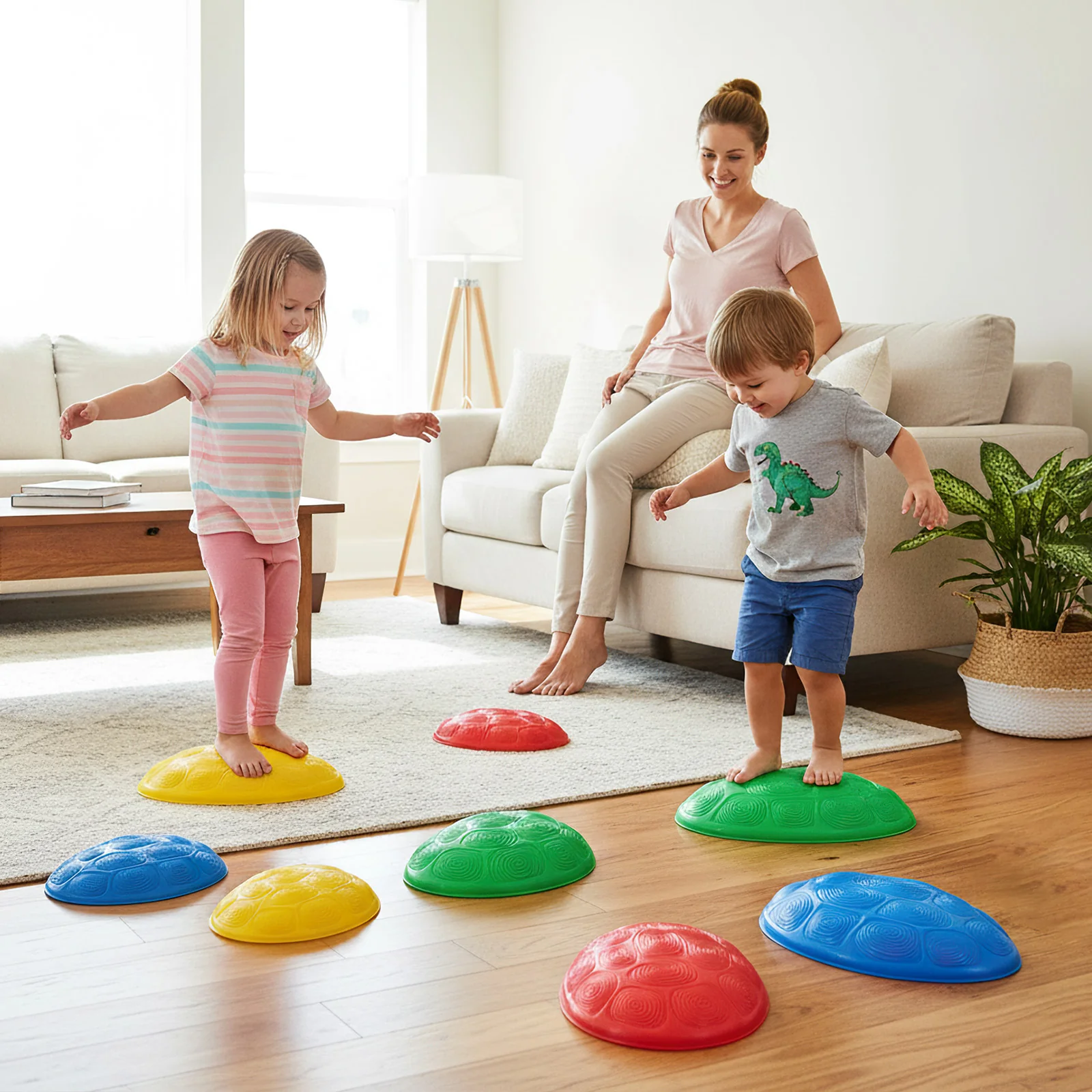 Stepping Stones for Kids 8 PCS Non-Slip Toddler Stepping Stones Balance Sensory Toys, Multicolor - Image 2