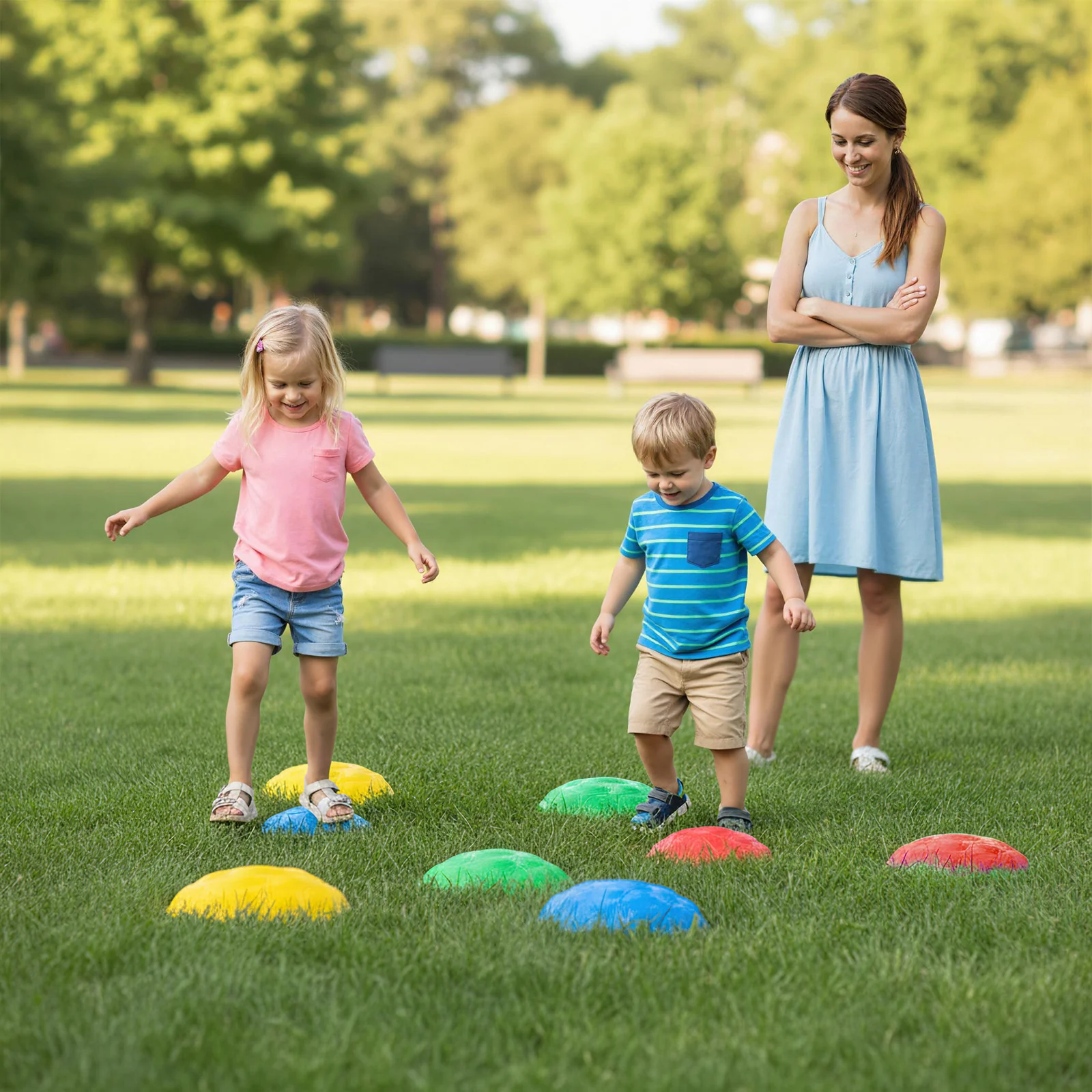 Stepping Stones for Kids 8 PCS Non-Slip Toddler Stepping Stones Balance Sensory Toys, Multicolor - Image 3
