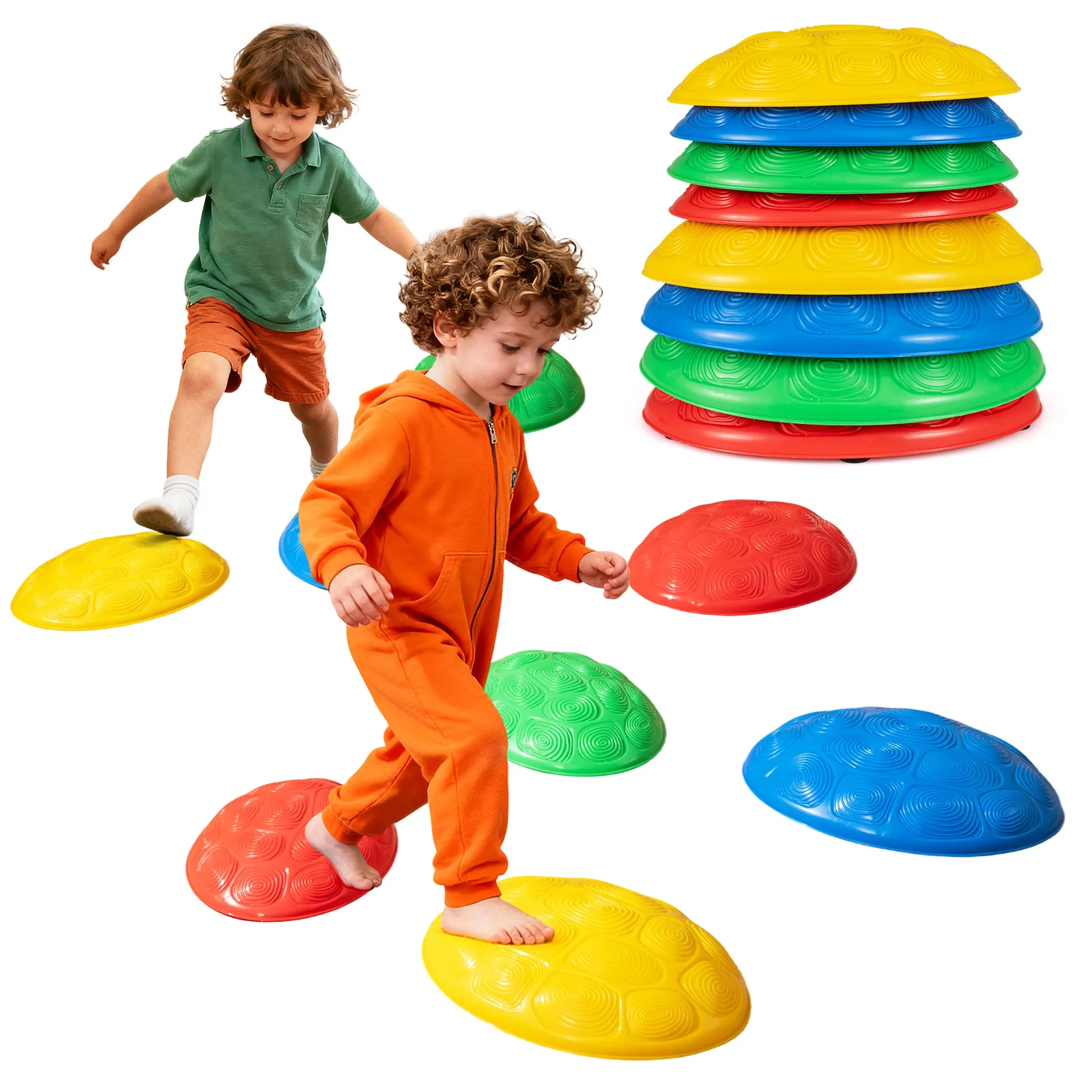 Stepping Stones for Kids 8 PCS Non-Slip Toddler Stepping Stones Balance Sensory Toys, Multicolor - Image 4