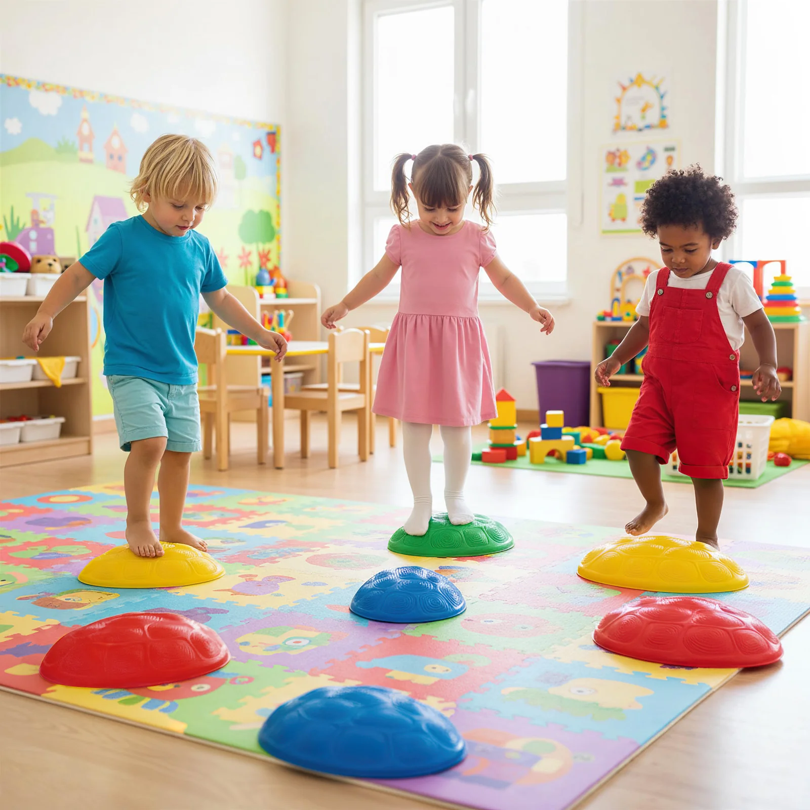 Stepping Stones for Kids 8 PCS Non-Slip Toddler Stepping Stones Balance Sensory Toys, Multicolor - Image 6