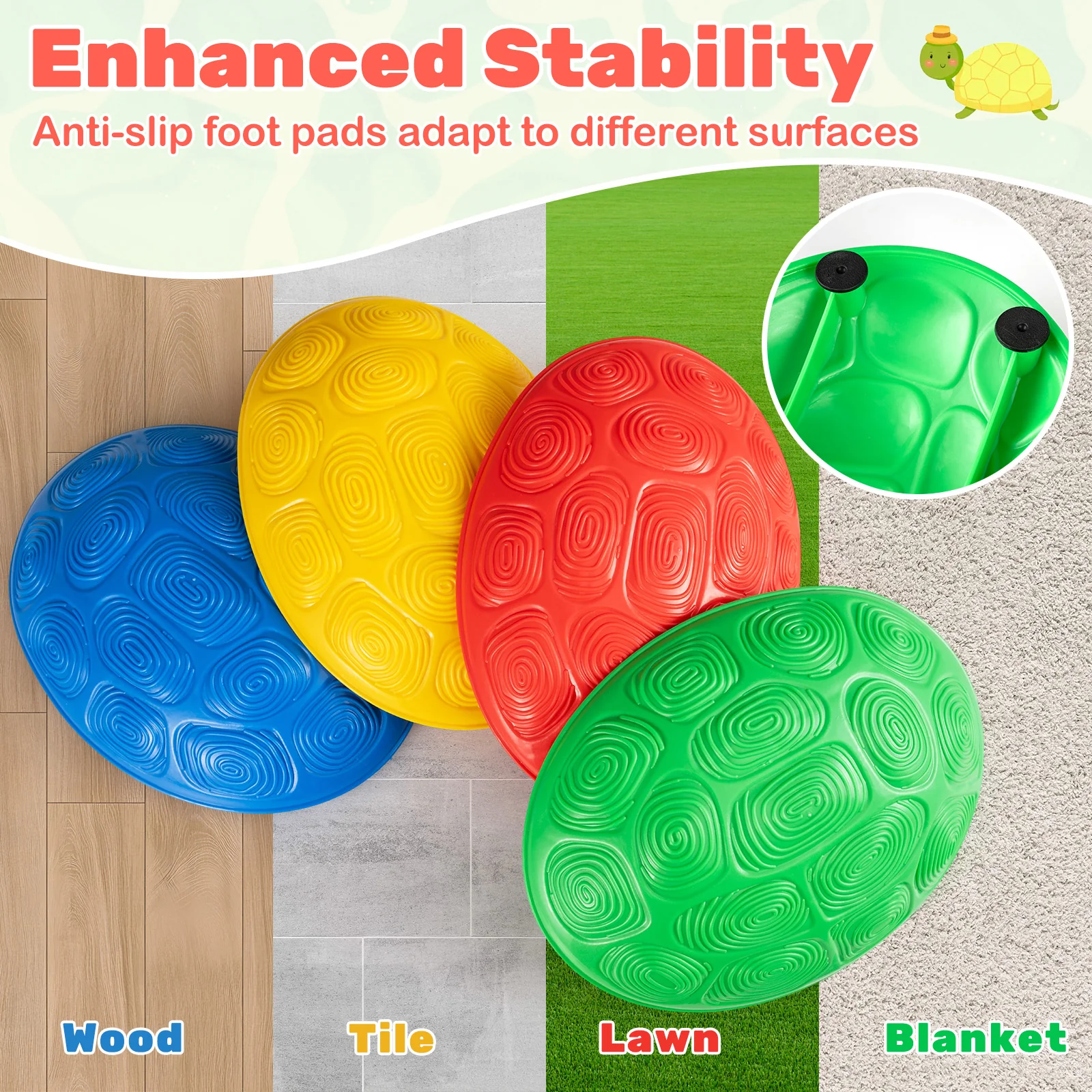 Stepping Stones for Kids 8 PCS Non-Slip Toddler Stepping Stones Balance Sensory Toys, Multicolor - Image 7