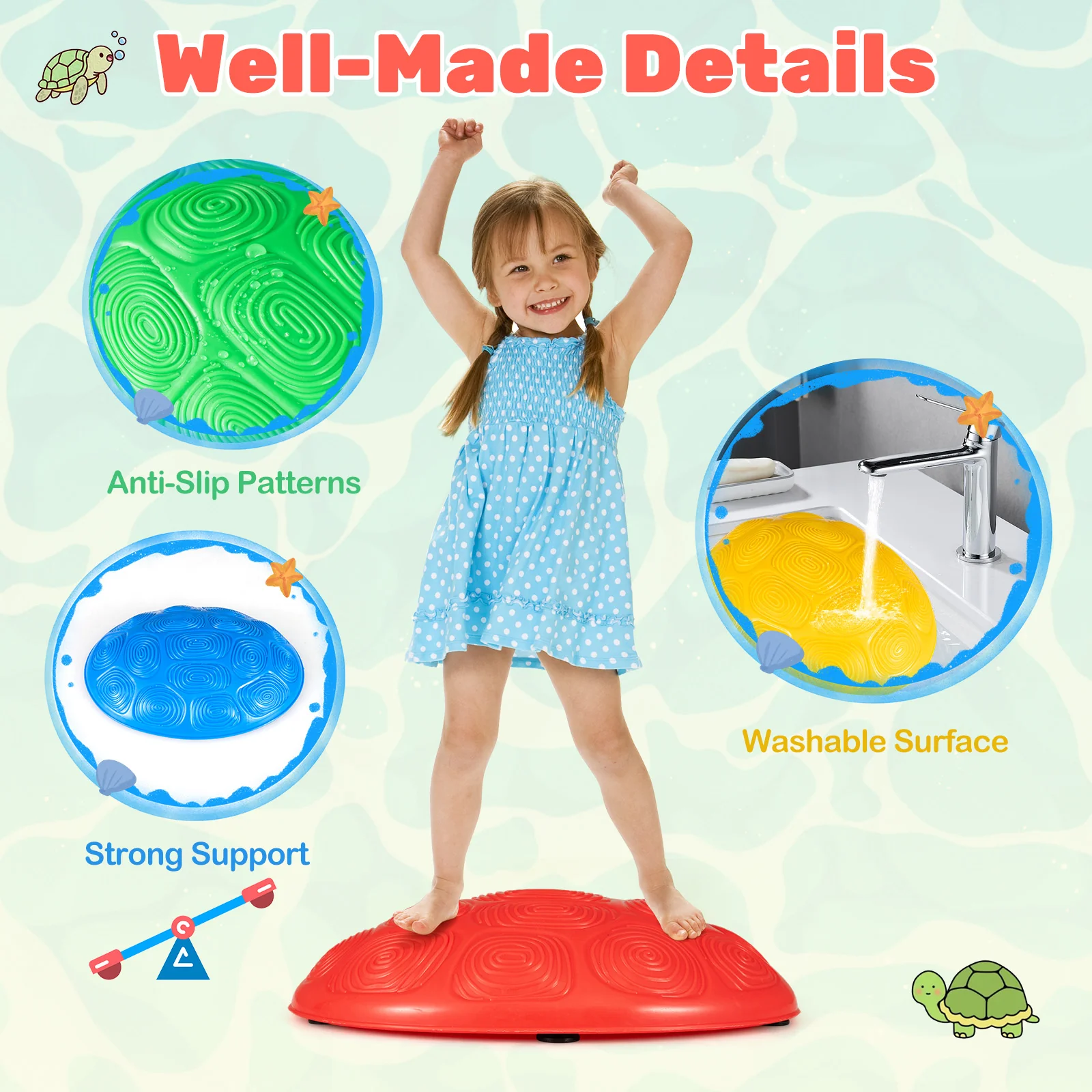 Stepping Stones for Kids 8 PCS Non-Slip Toddler Stepping Stones Balance Sensory Toys, Multicolor - Image 8