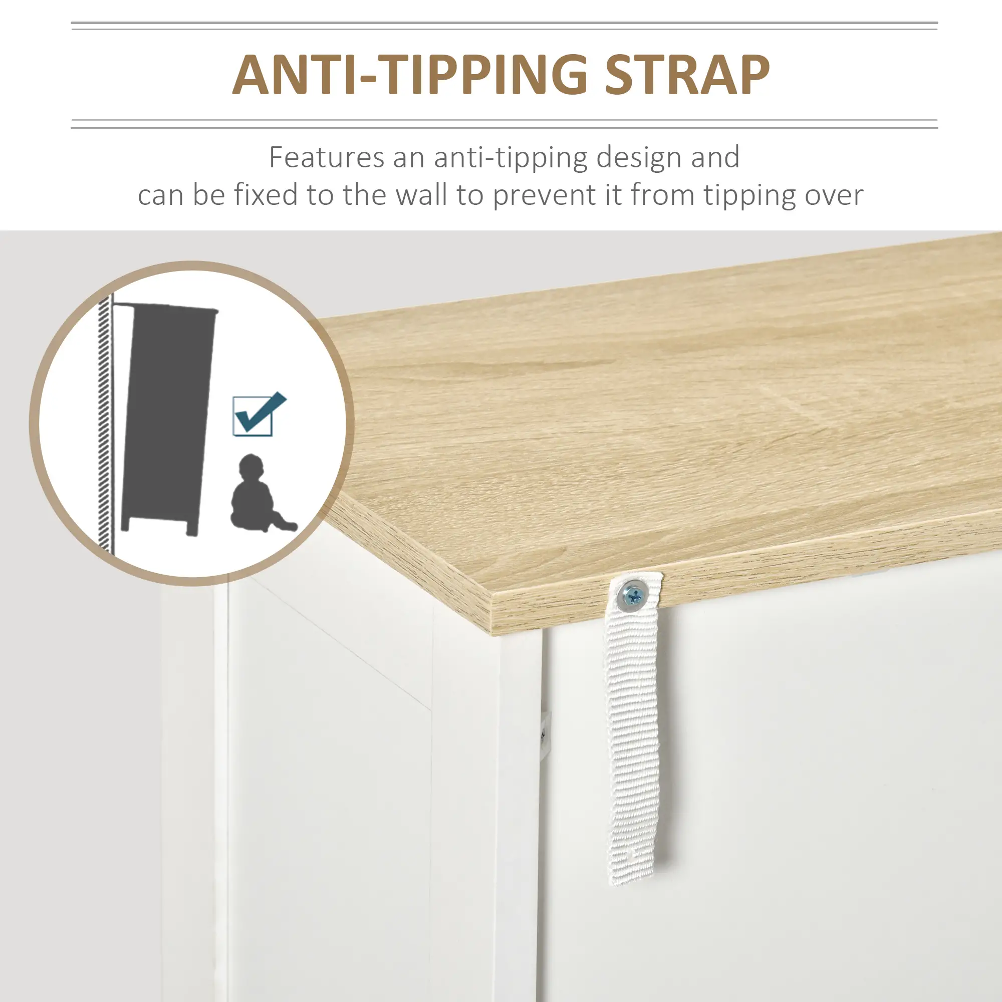 Storage Cabinet with Doors, 2 Adjustable Shelves, Living Room, Bathroom - Image 6