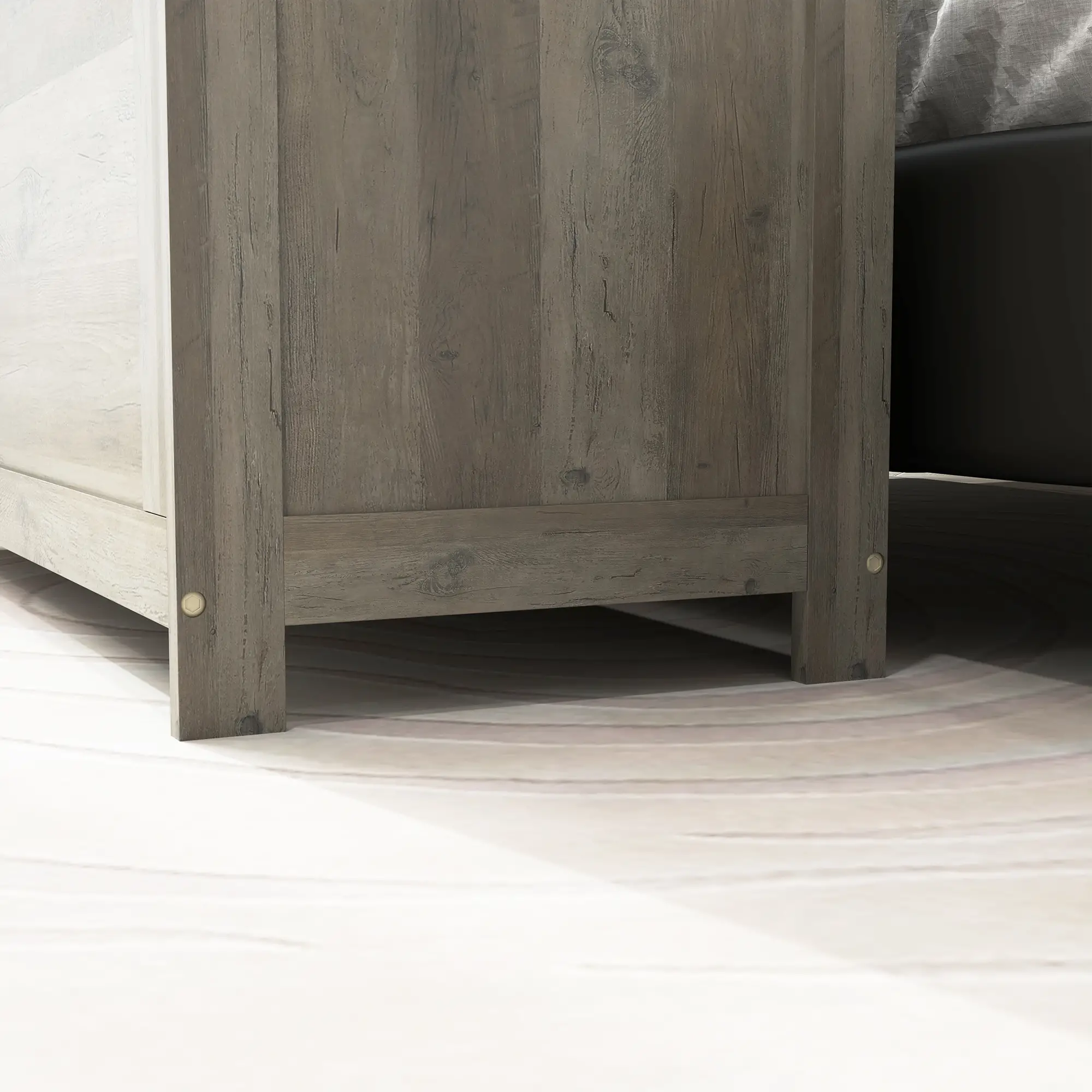 Storage Trunk, Entryway Bench with Side Handles, Distressed, Grey - Image 10