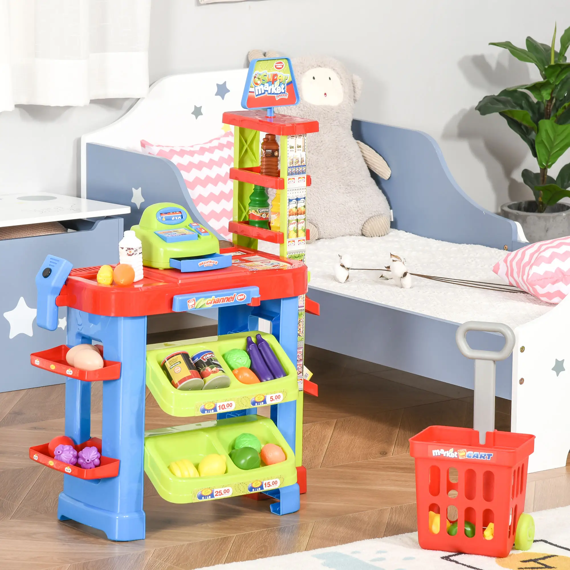 Supermarket Playset, Shopping Cart, Cash Register, Light & Sound, Age 3-6 - Image 8