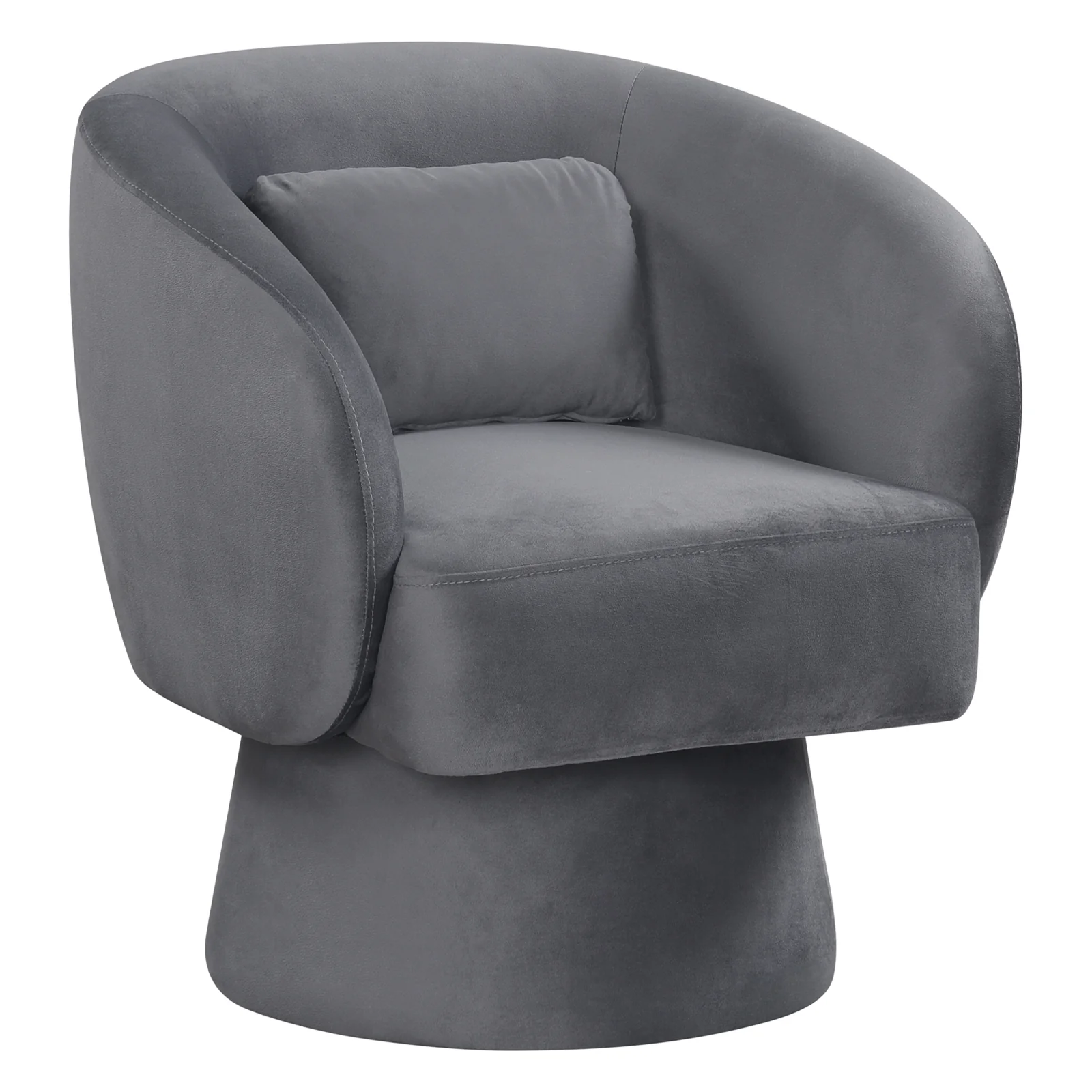 Swivel Accent Chair, Upholstered Barrel Chair, Gray - Image 4