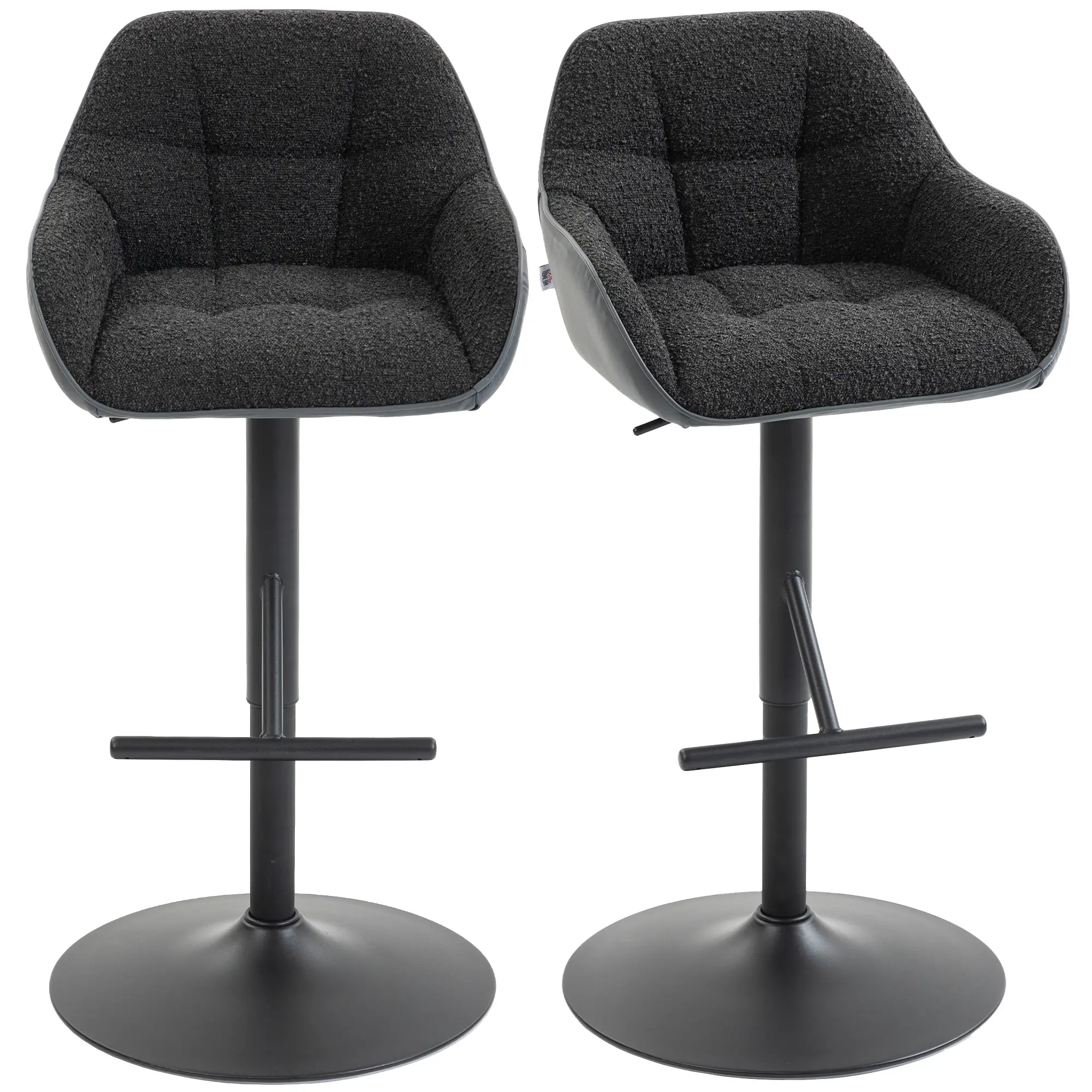 Swivel Counter Height Bar Stools Set of 2, Adjustable Height, Black - Image 11