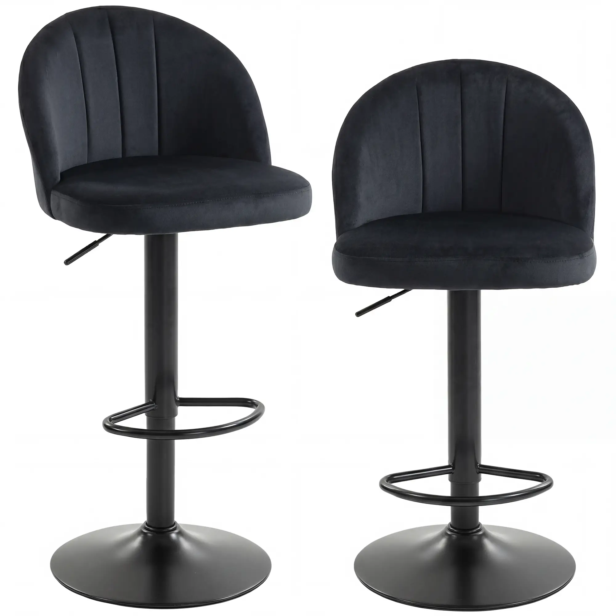 Swivel Counter Height Barstools Set of 2, Black - Image 11