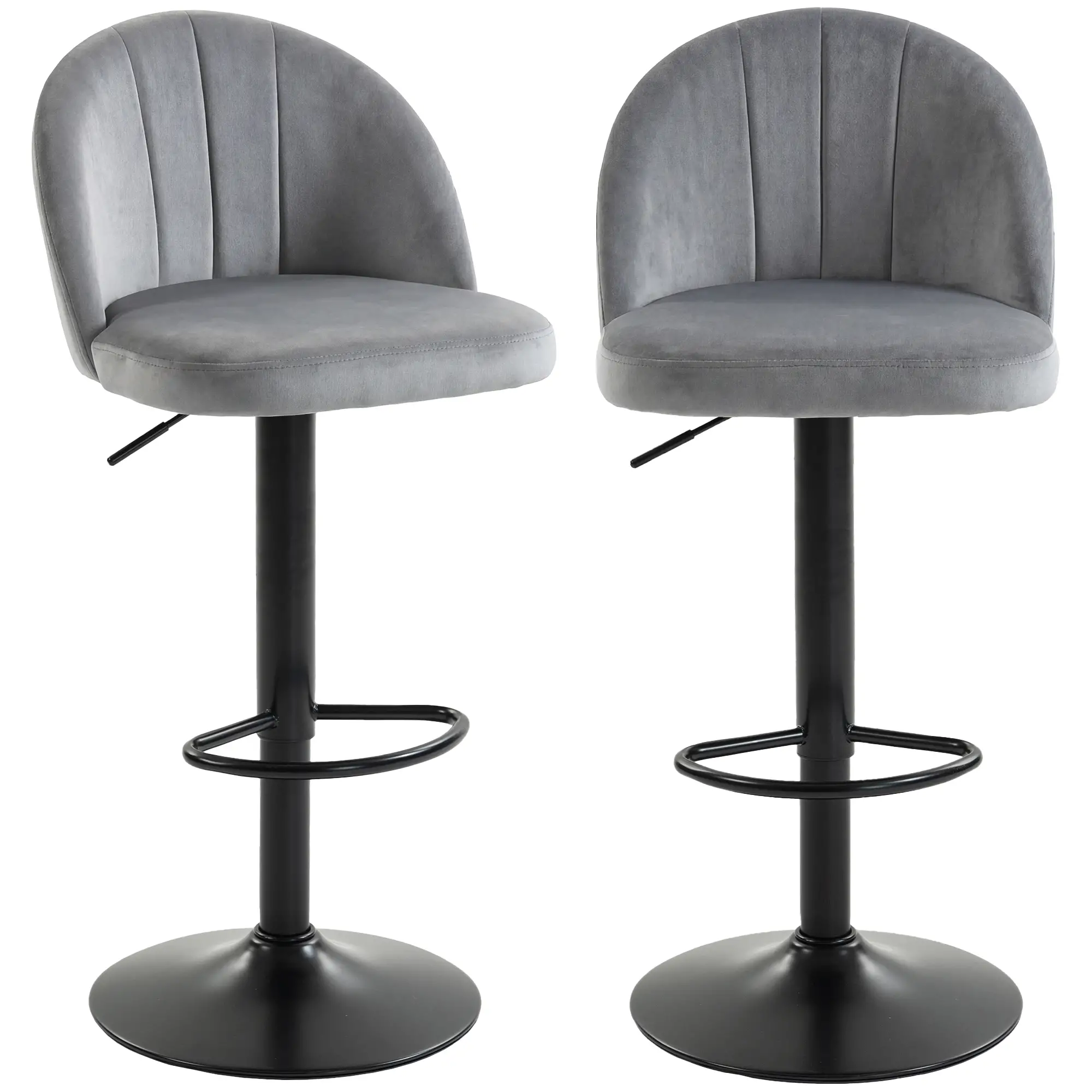 Swivel Counter Height Barstools Set of 2, Grey