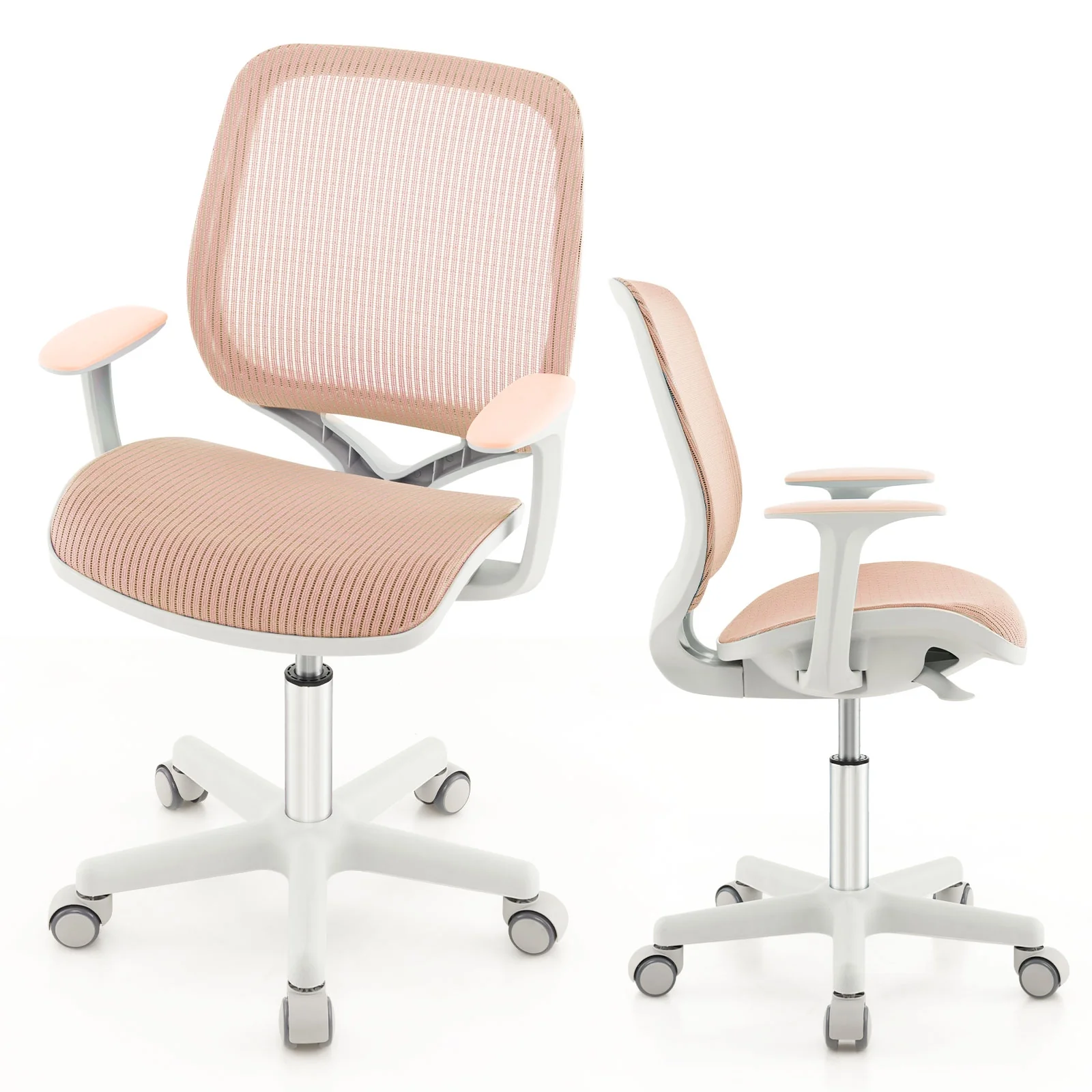 Swivel Mesh Children Computer Chair, Adjustable Height, Pink - Image 5