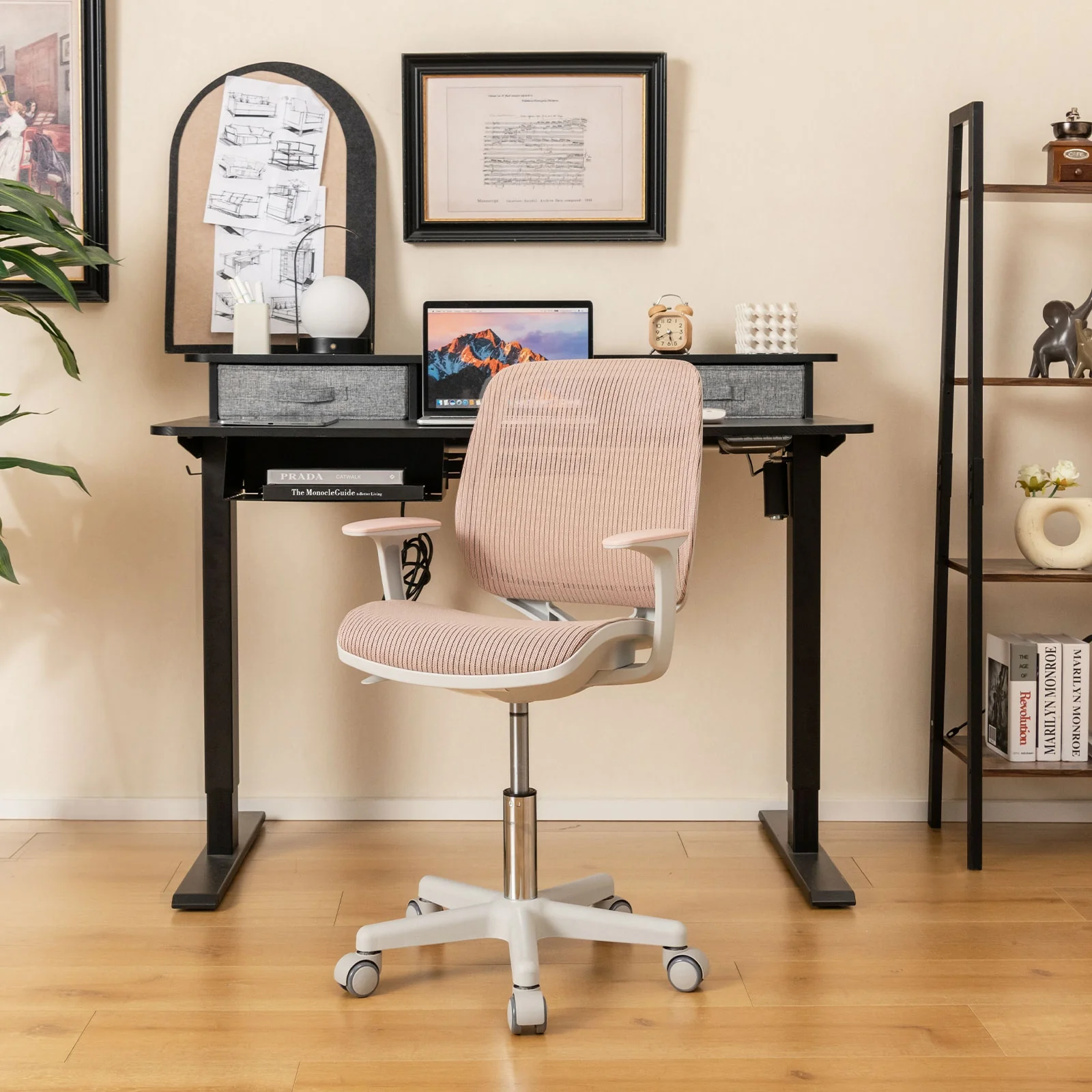 Swivel Mesh Children Computer Chair, Adjustable Height, Pink - Image 7