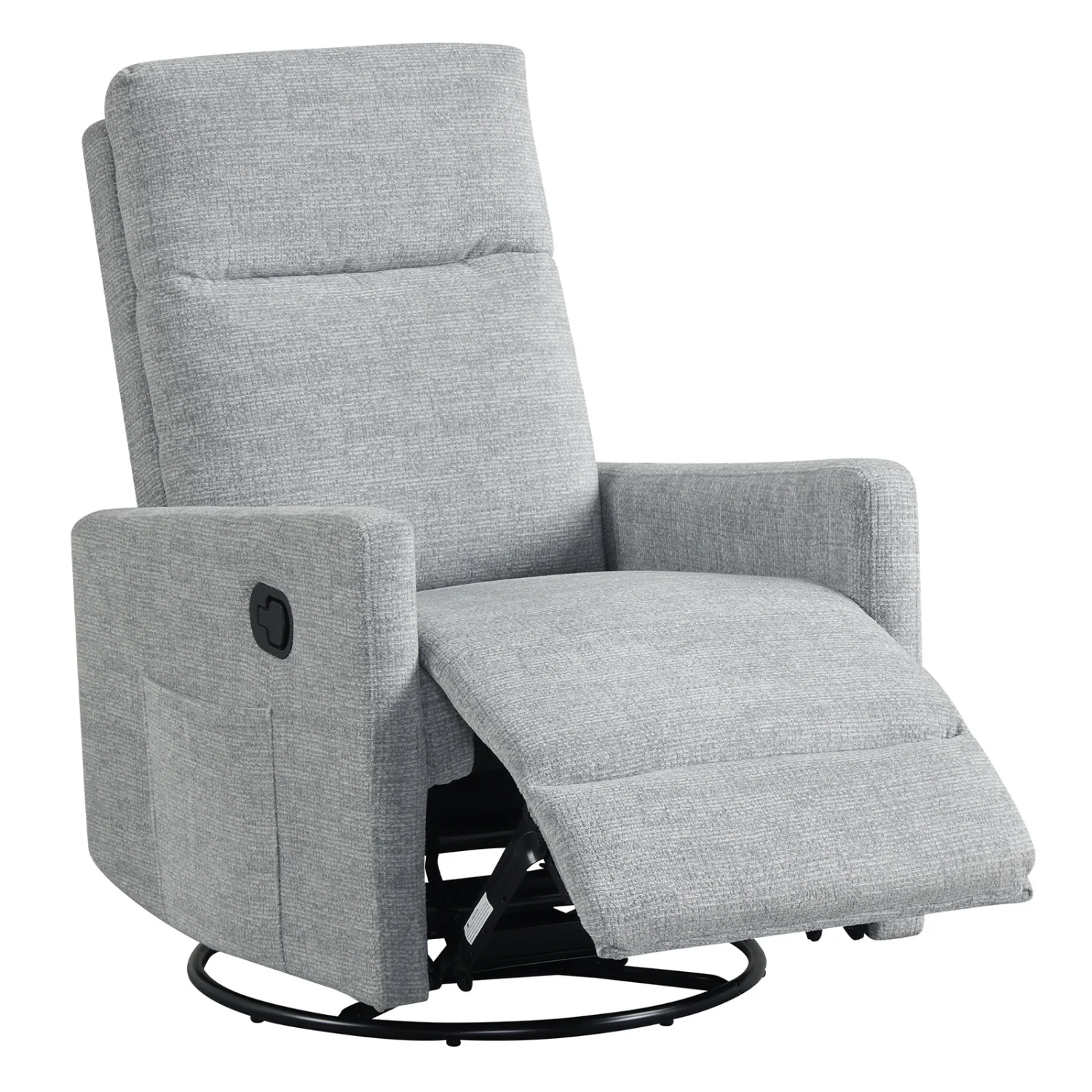 Swivel Rocking Chair 360°, Nursery Reclining Armchair, Gray