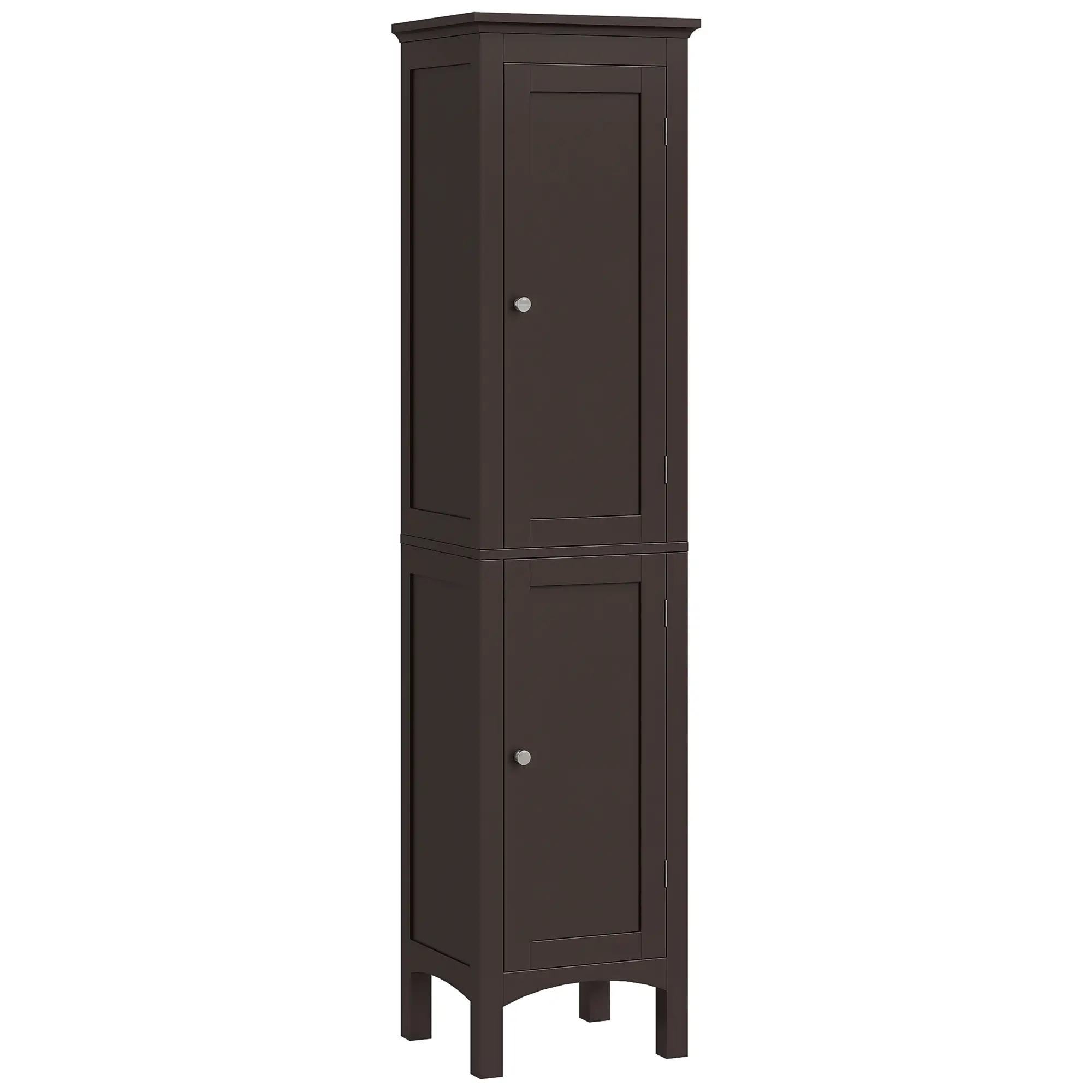Tall Bathroom Cabinet, Freestanding Storage, Adjustable Shelves, 15" x 13" x 63", Dark Brown - Image 11
