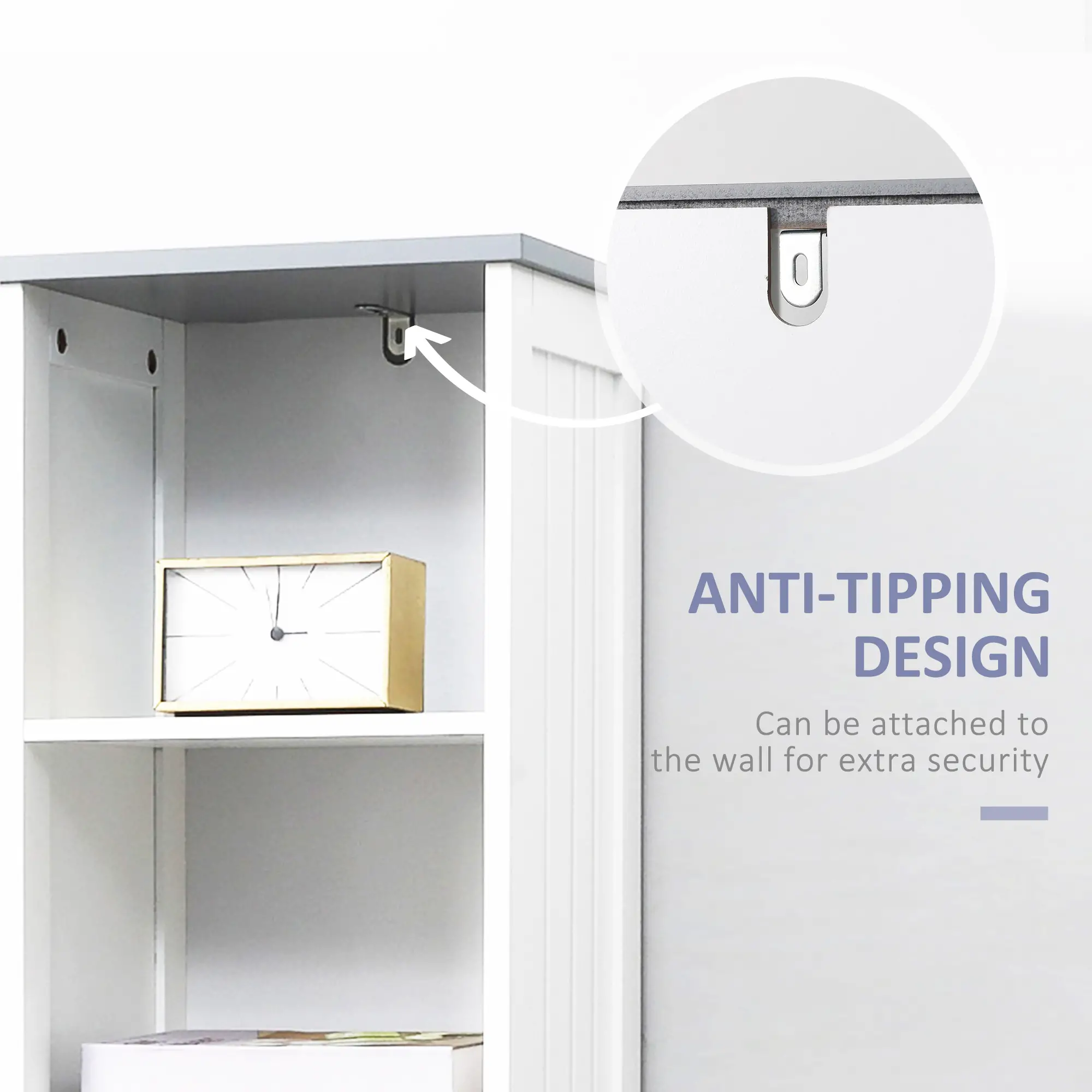 Tall Bathroom Storage Cabinet, 3 Tier Shelf with Drawer, White - Image 7