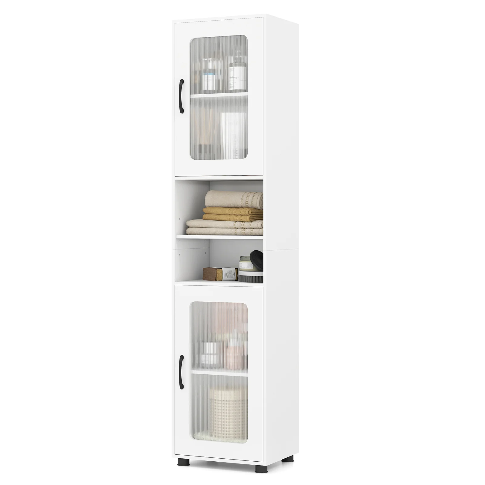 Tall Bathroom Storage Cabinet, 67 Inches, White - Image 6