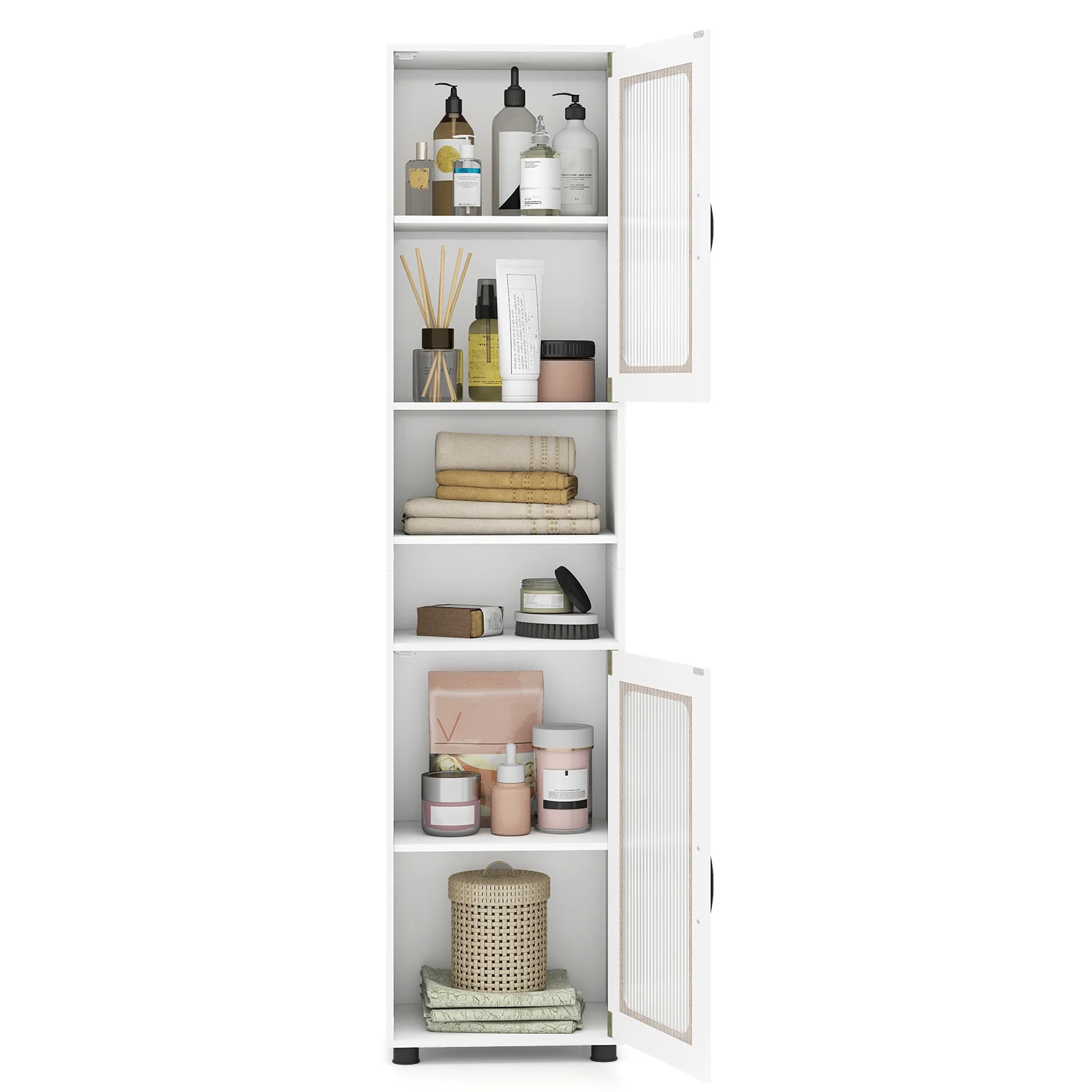 Tall Bathroom Storage Cabinet, 67 Inches, White - Image 7