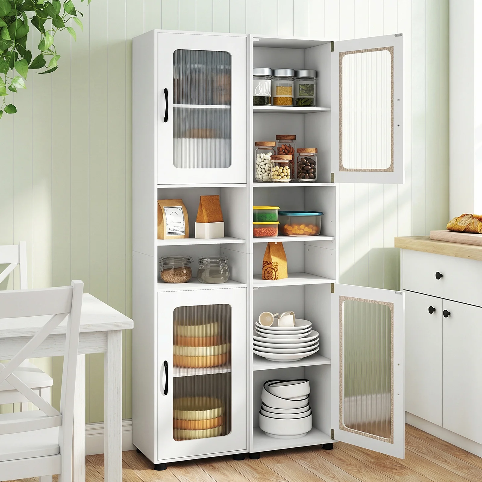 Tall Bathroom Storage Cabinet, 67 Inches, White - Image 8