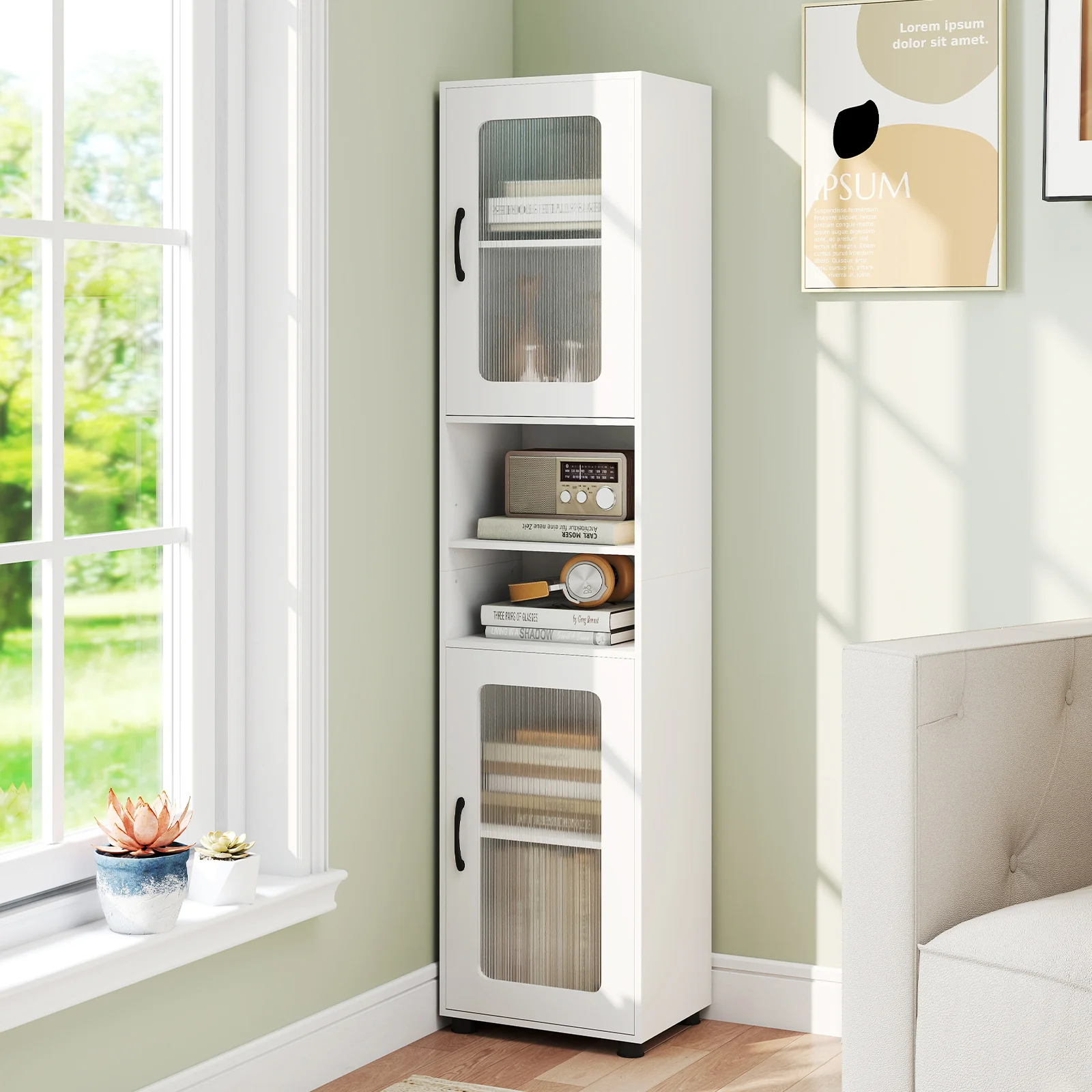 Tall Bathroom Storage Cabinet, 67 Inches, White - Image 9