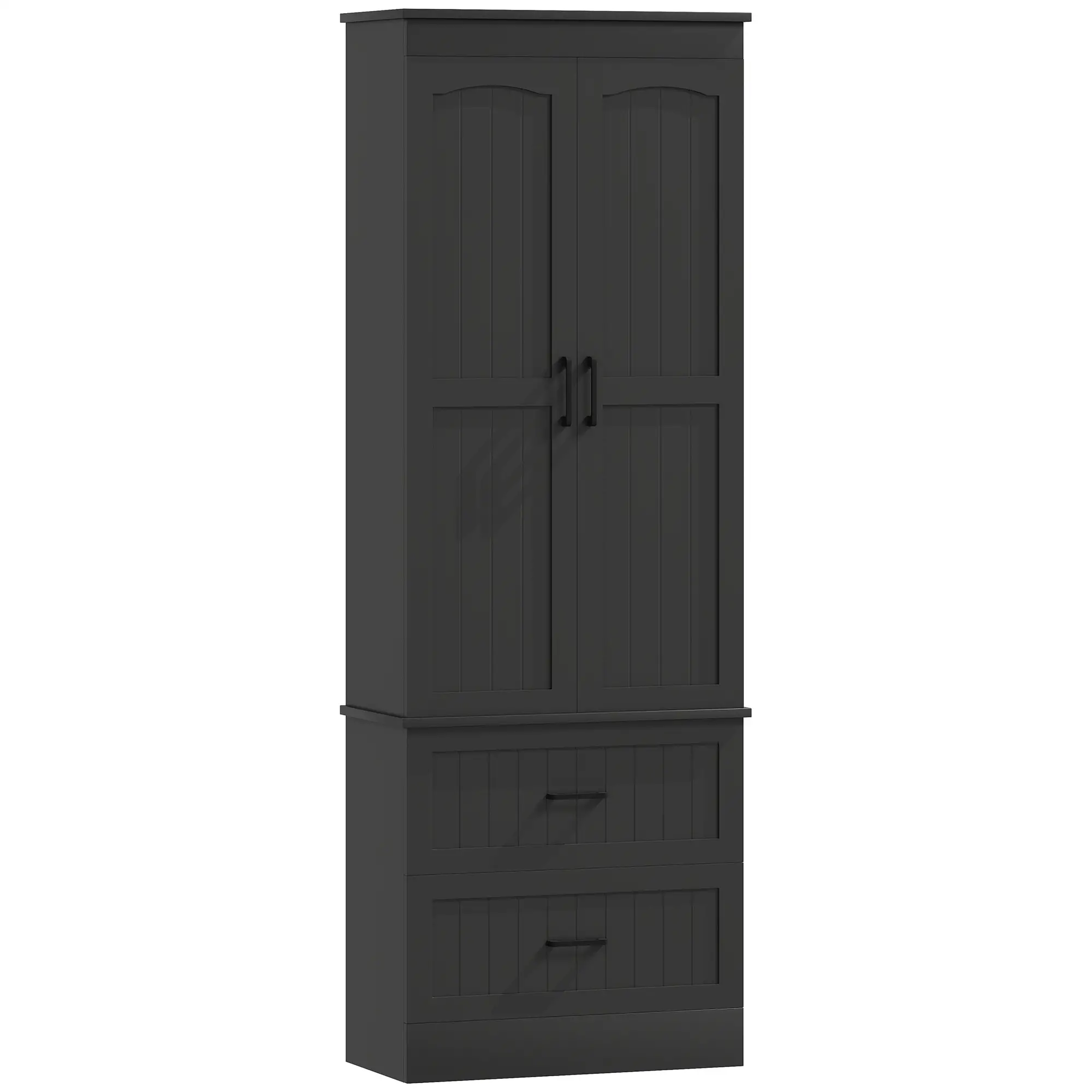 Tall Pantry Cabinet, 67", Kitchen Storage with Adjustable Shelves, Black