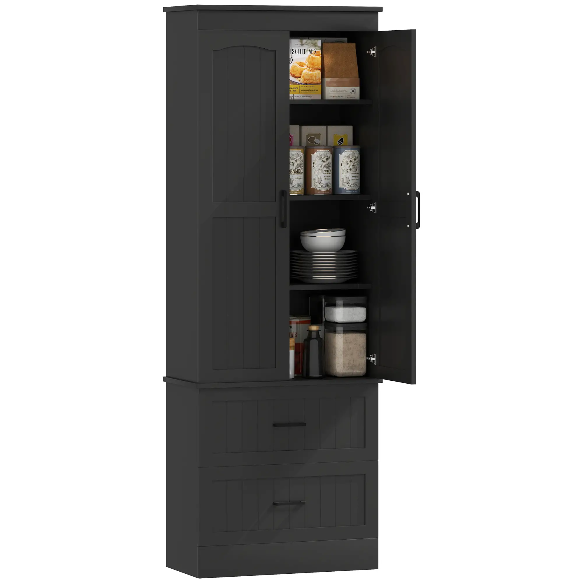 Tall Pantry Cabinet, 67", Kitchen Storage with Adjustable Shelves, Black - Image 11