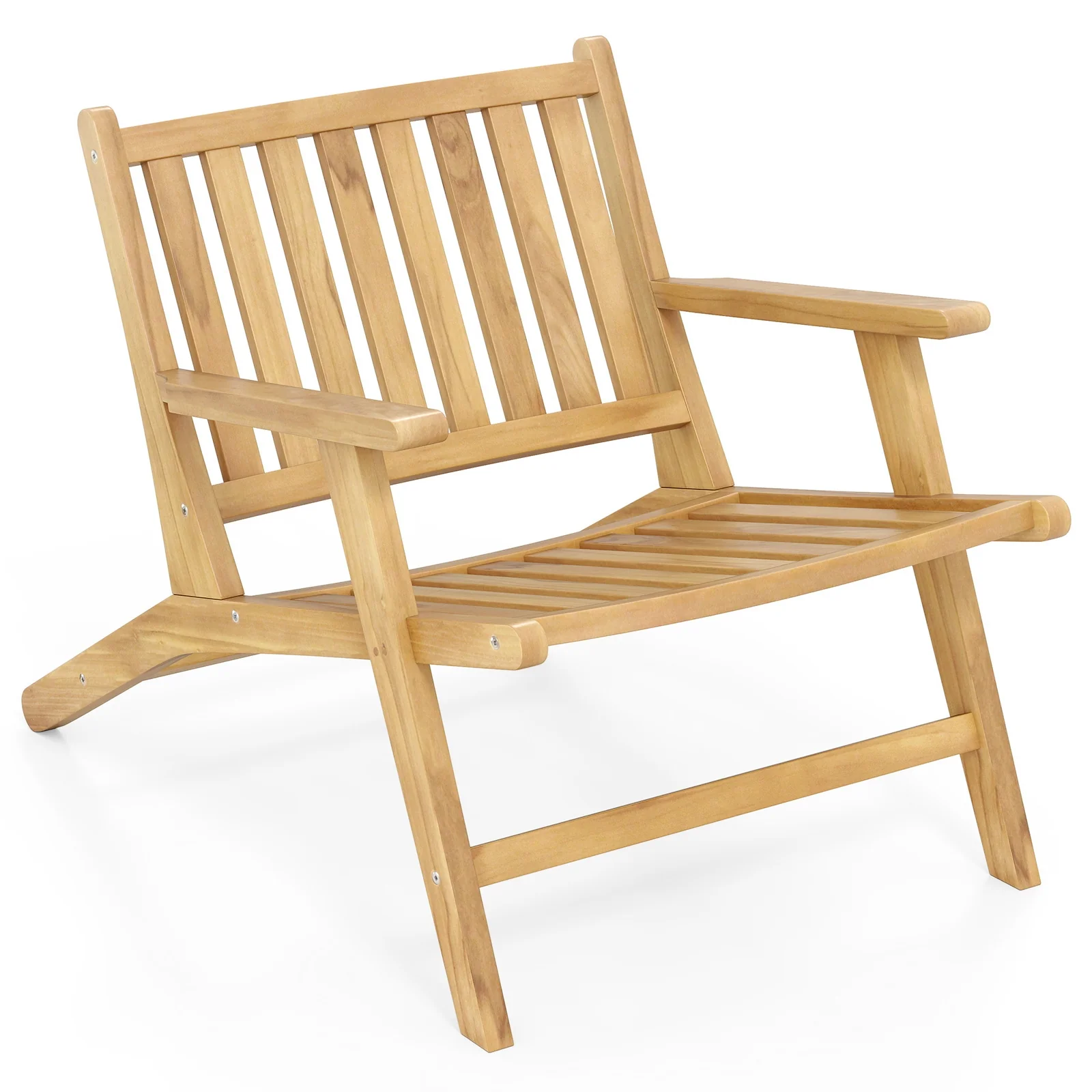 Teak Wood Outdoor Reclining Chair, Natural