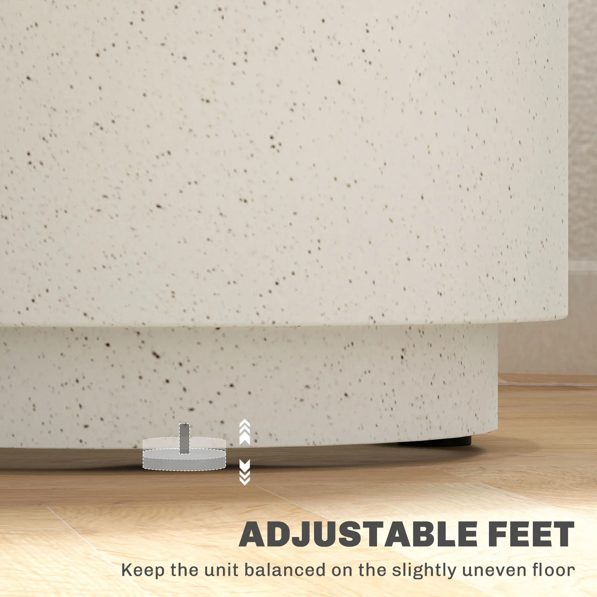Terrazzo Finish Side Table, 17" Round, White, Cream - Image 6
