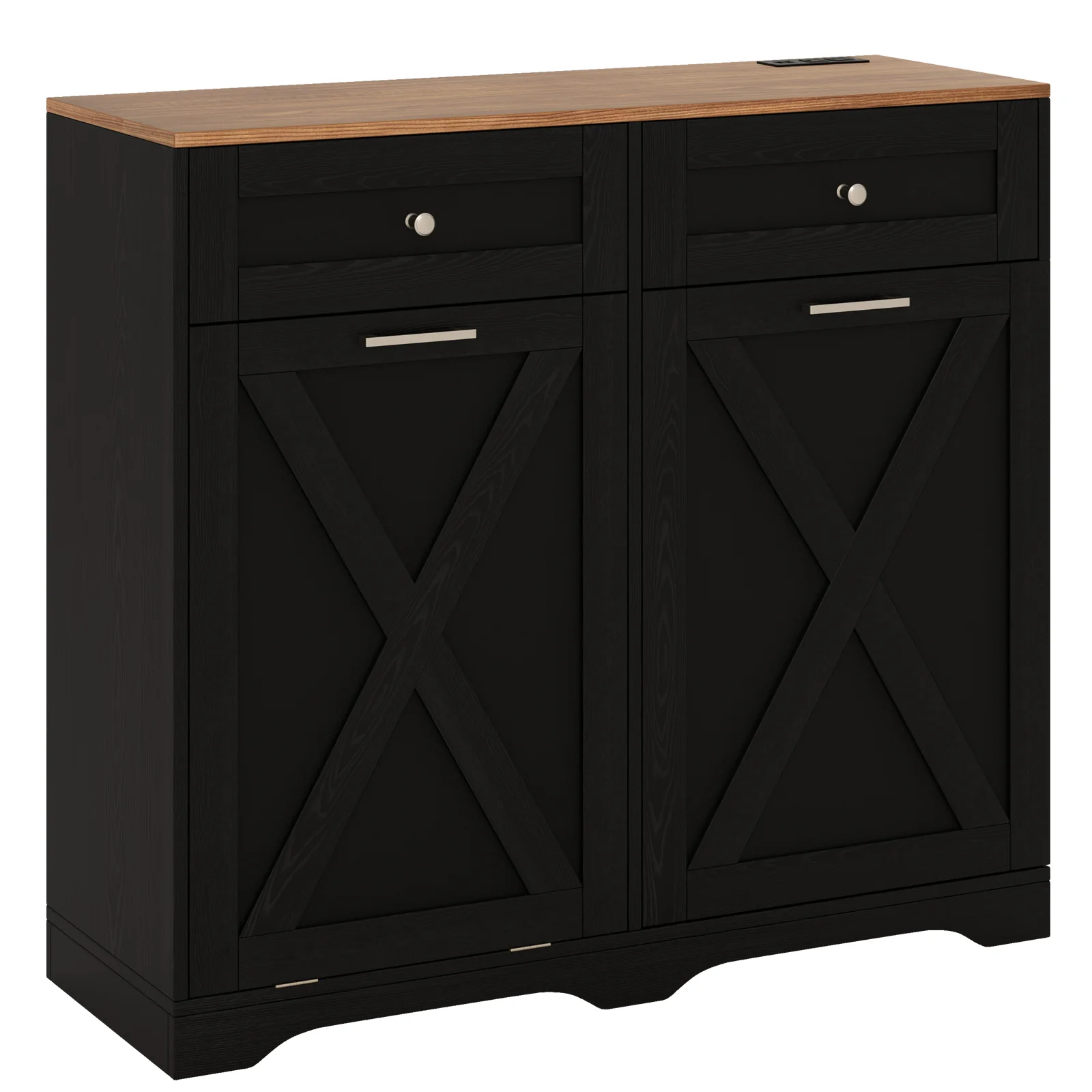 Tilt Out Trash Can Cabinet, Black - Image 5