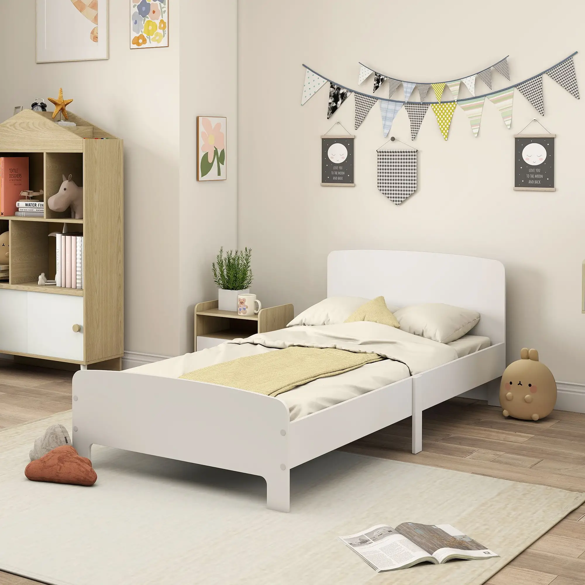 Toddler Bed Frame, 3-12 Years, White - Image 8