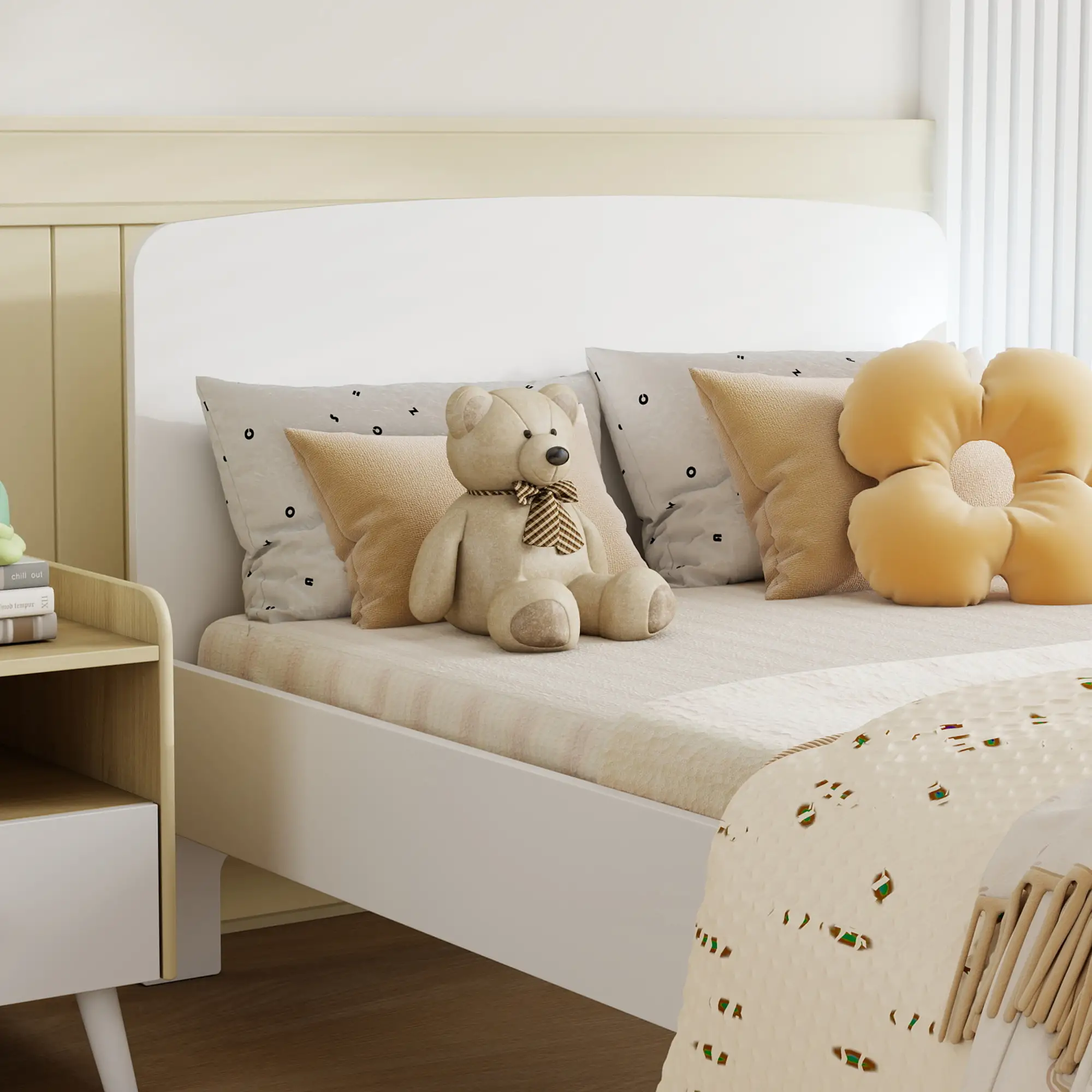 Toddler Bed Frame, 3-12 Years, White - Image 9