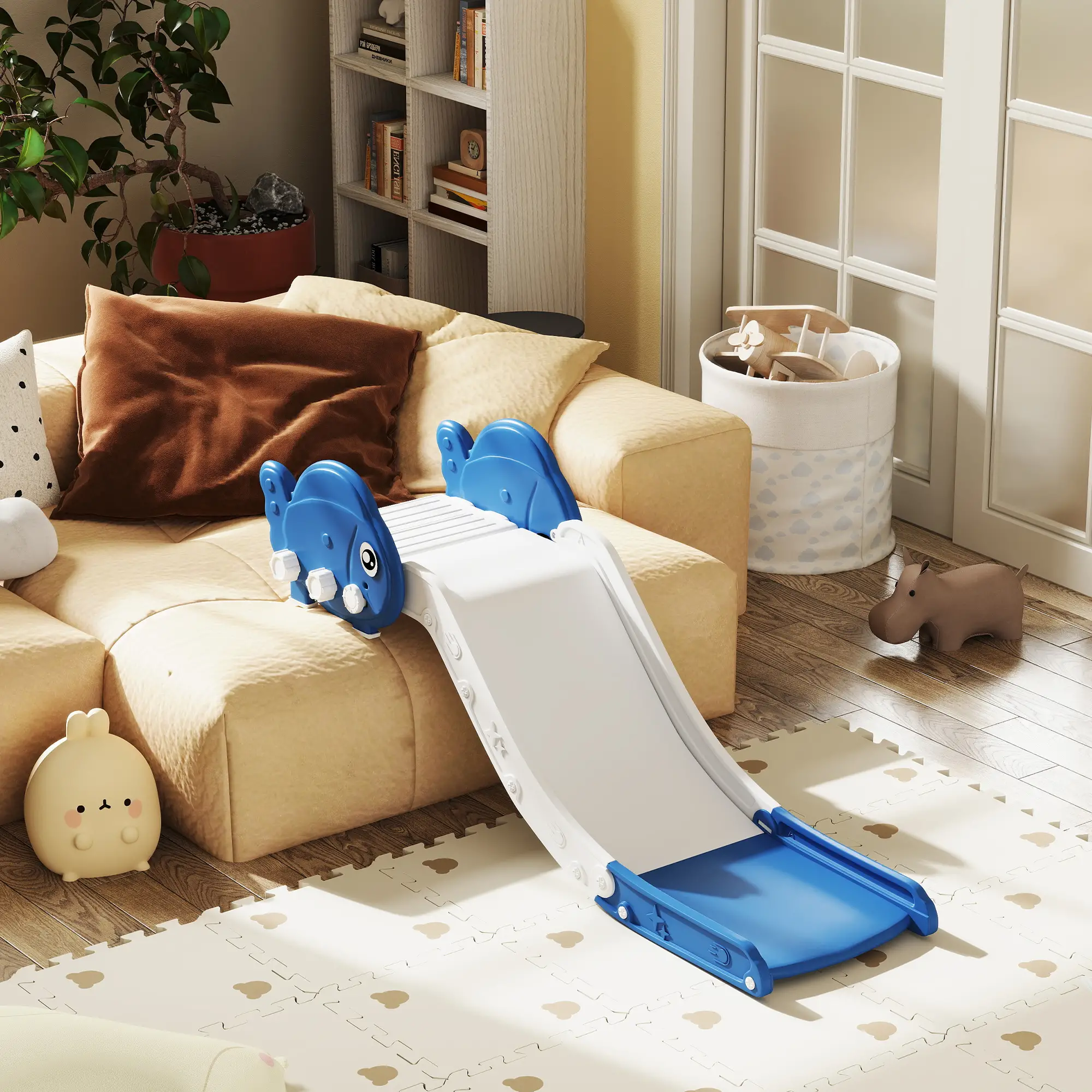 Toddler Couch Slide, Easy Assemble, Storage, 18-48 Months, Blue - Image 9