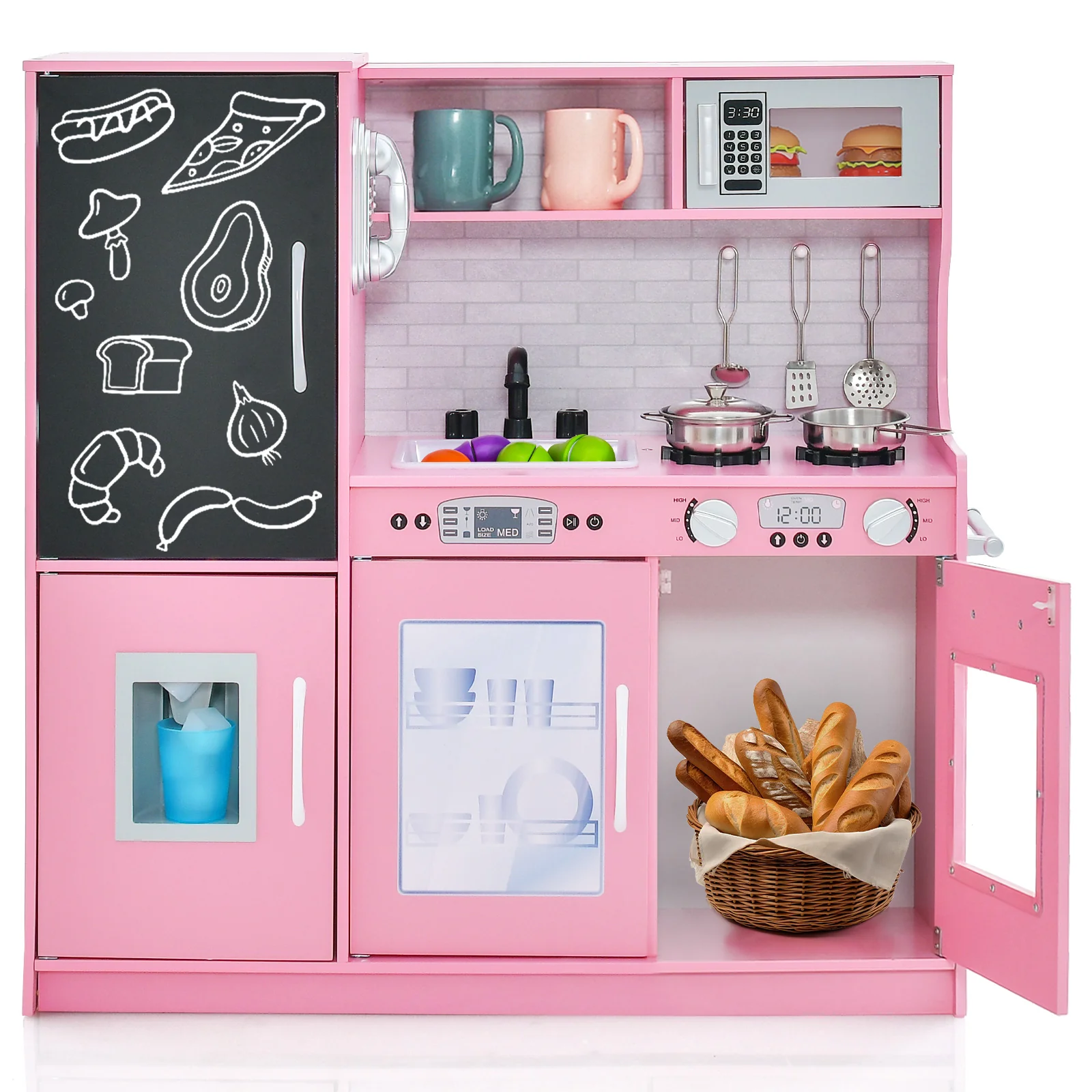 Toddler Pretend Play Kitchen, 3-6 Years Old, Pink - Image 4