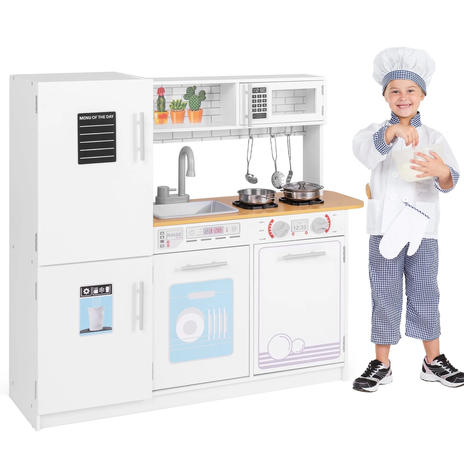 Toddler Pretend Play Kitchen Toy, White