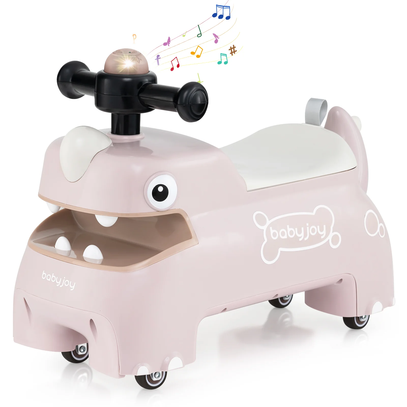 Toddler Ride On Toy Car, With Lights And Music, Pink - Image 4