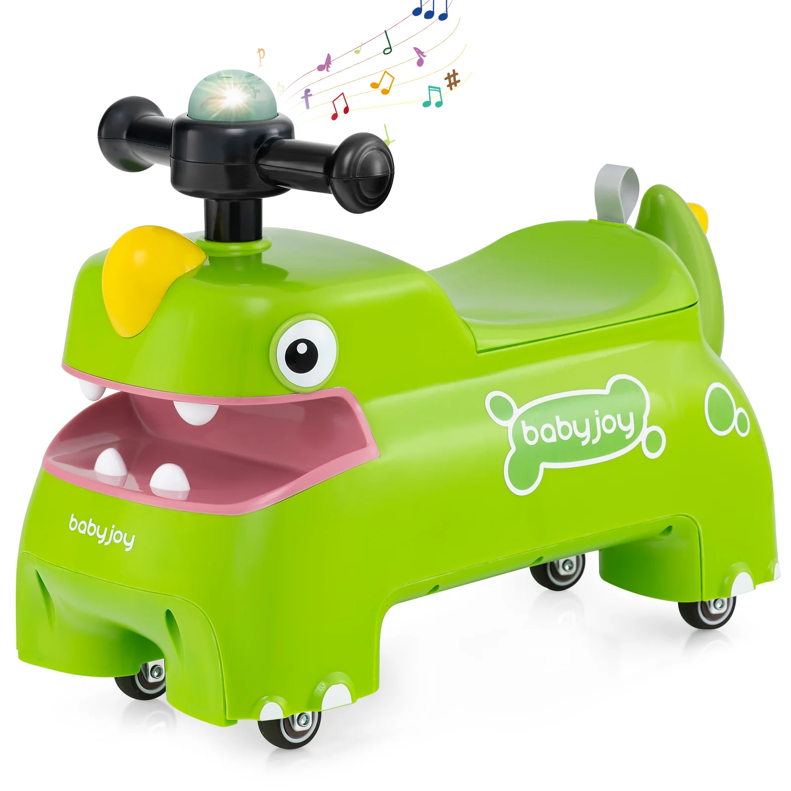 Toddler Ride On Toy Car With Lights, Music, Green - Image 4