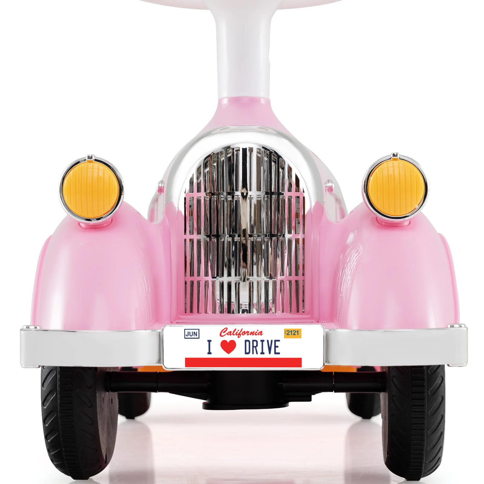 Toddler Ride on Toy Classic Sliding Car with Horn and LED Headlight, Pink - Image 5