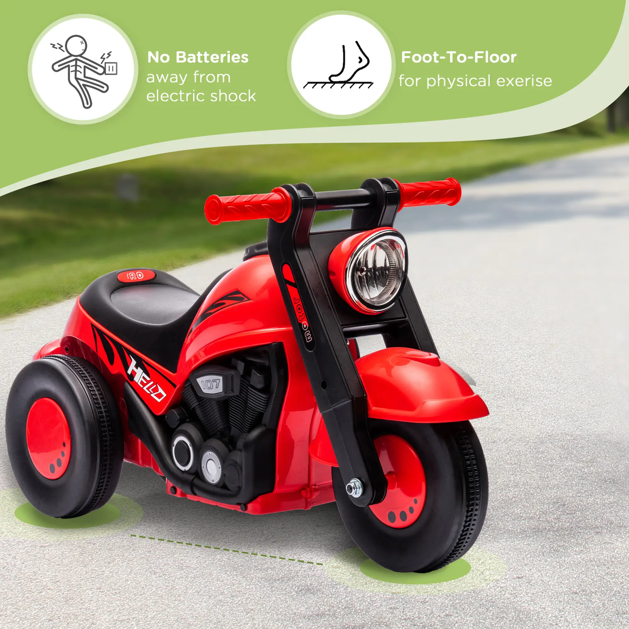 Toddler Ride On Toy, Sliding Car With Music, Bubble, 2-5 Years, Red - Image 5