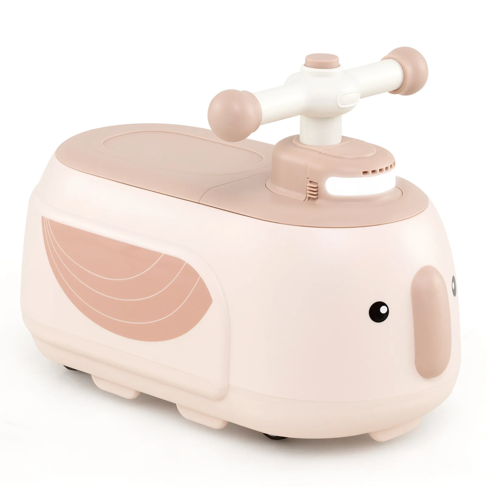 Toddler Ride On Toy With Trailer, Light Music, Beige - Image 5