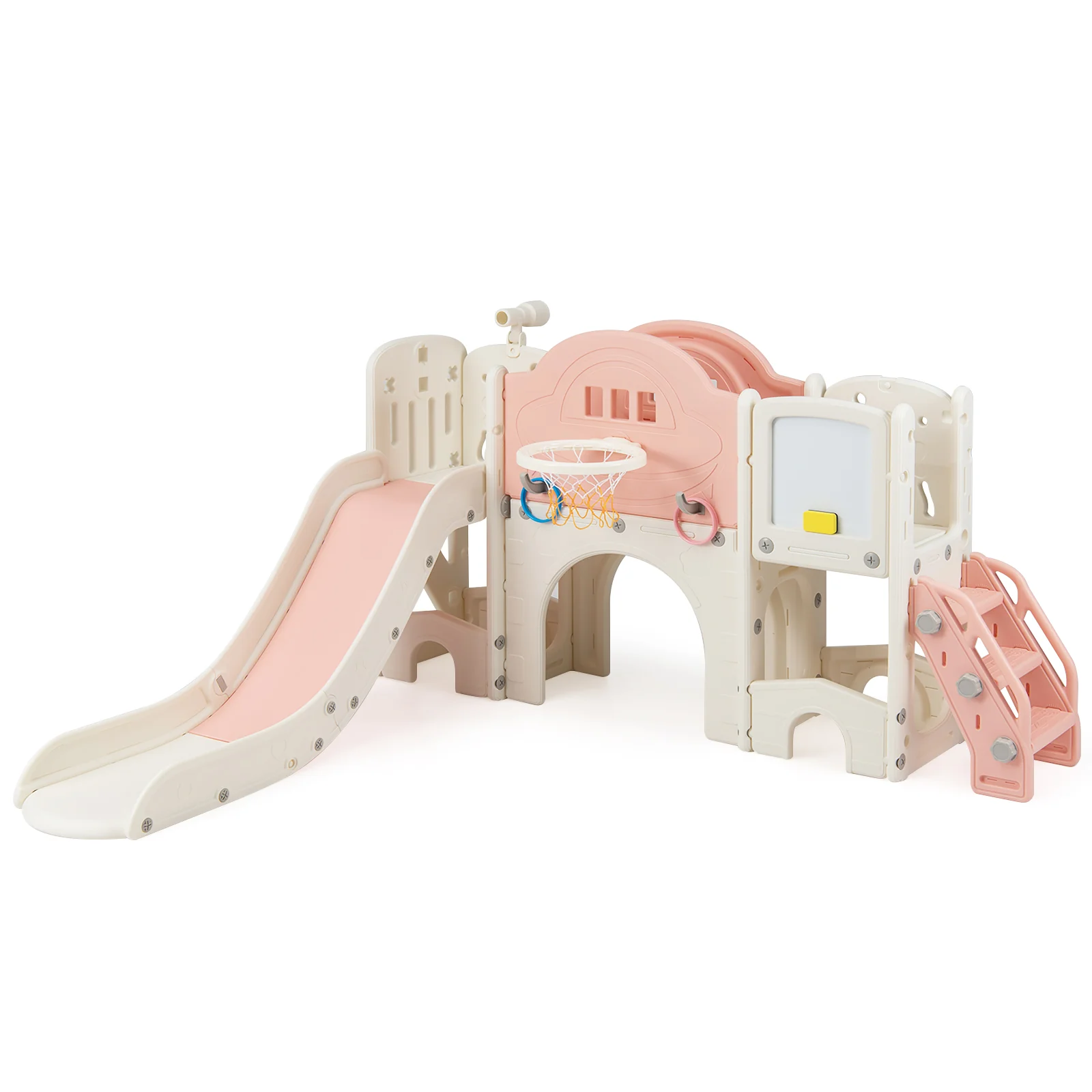 Toddler Slide Climber Playset, 10 In 1, Pink - Image 4