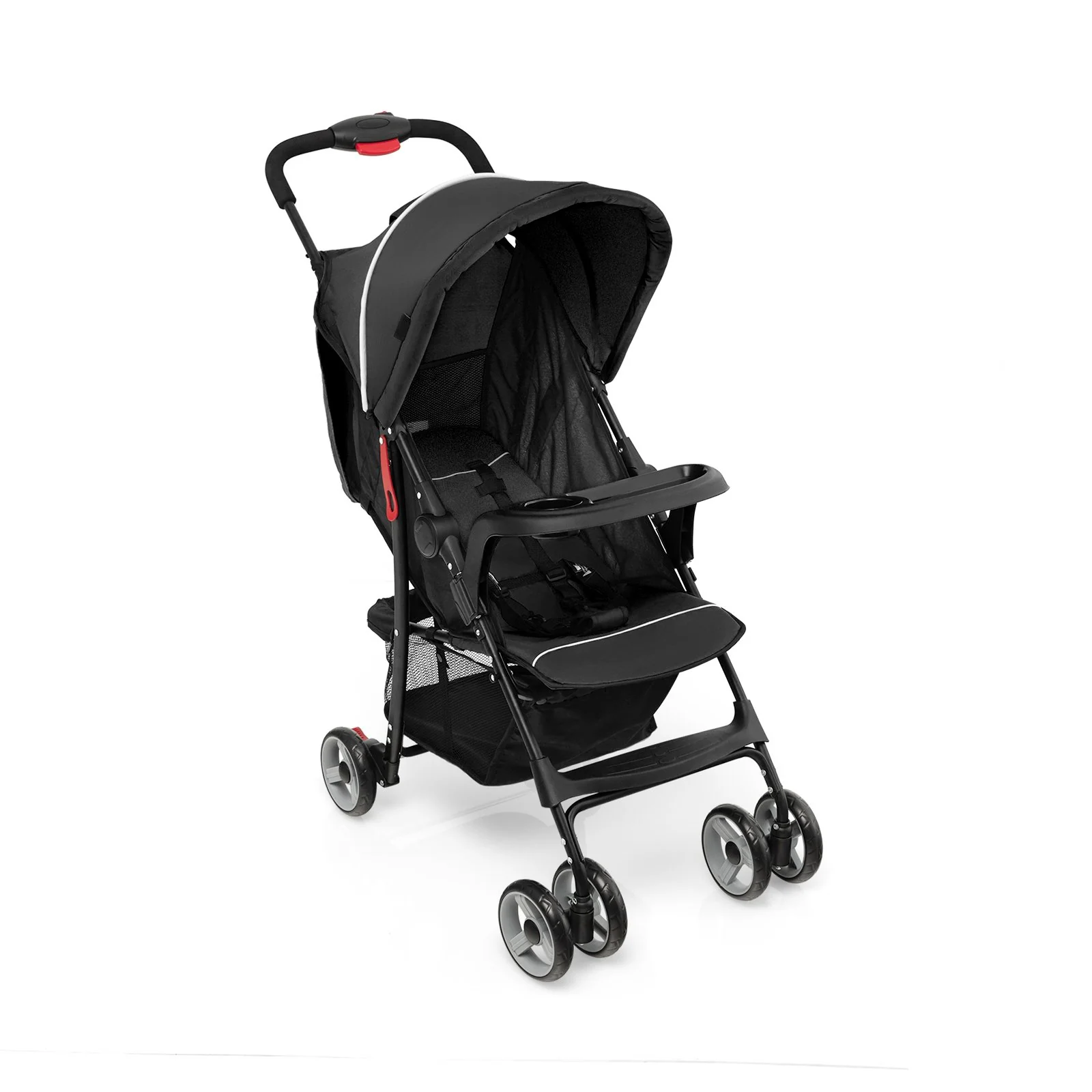 Toddler Travel Stroller, Airplane, Adjustable Backrest, Canopy, Black - Image 4