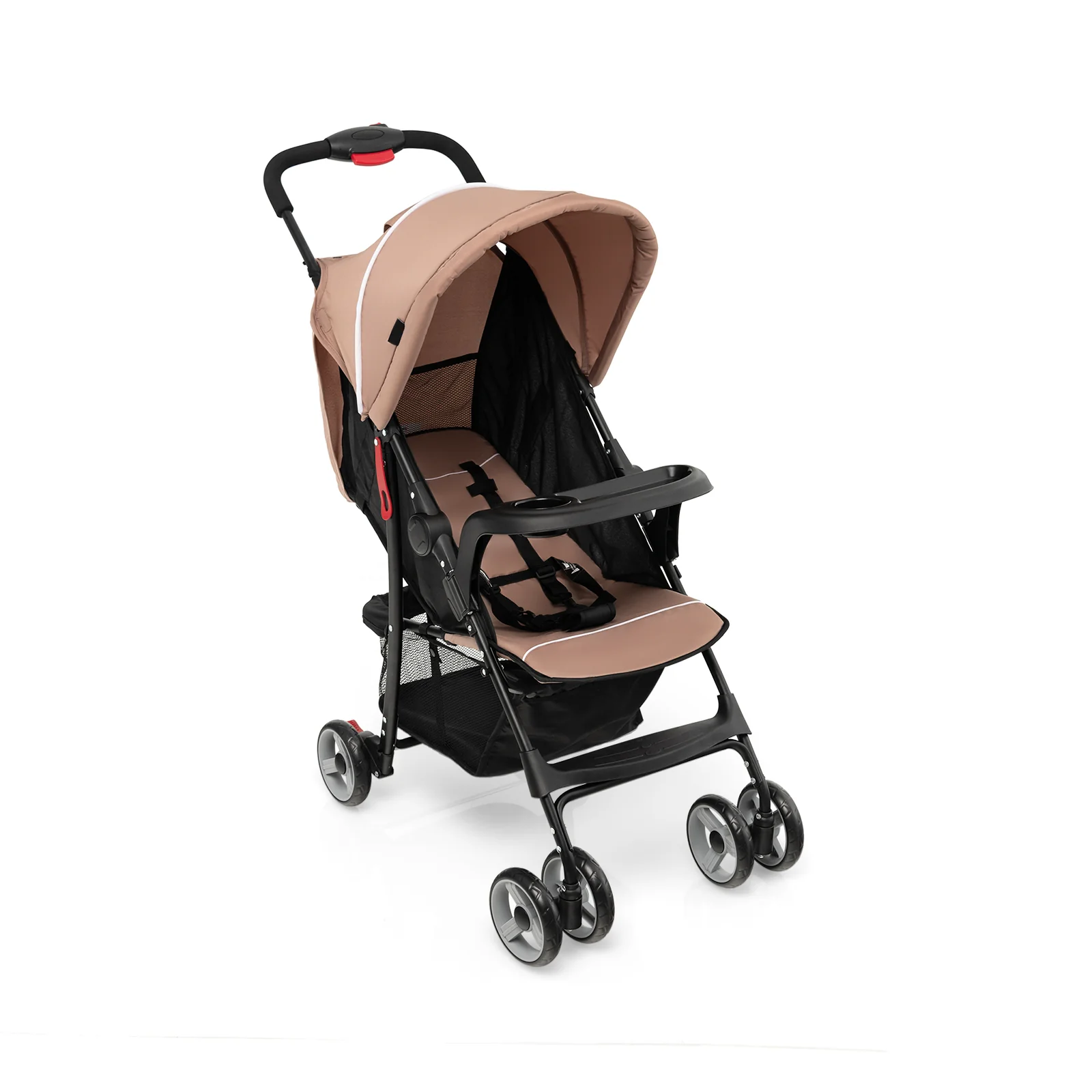 Toddler Travel Stroller, Airplane, Canopy, Adjustable Backrest, Coffee - Image 4